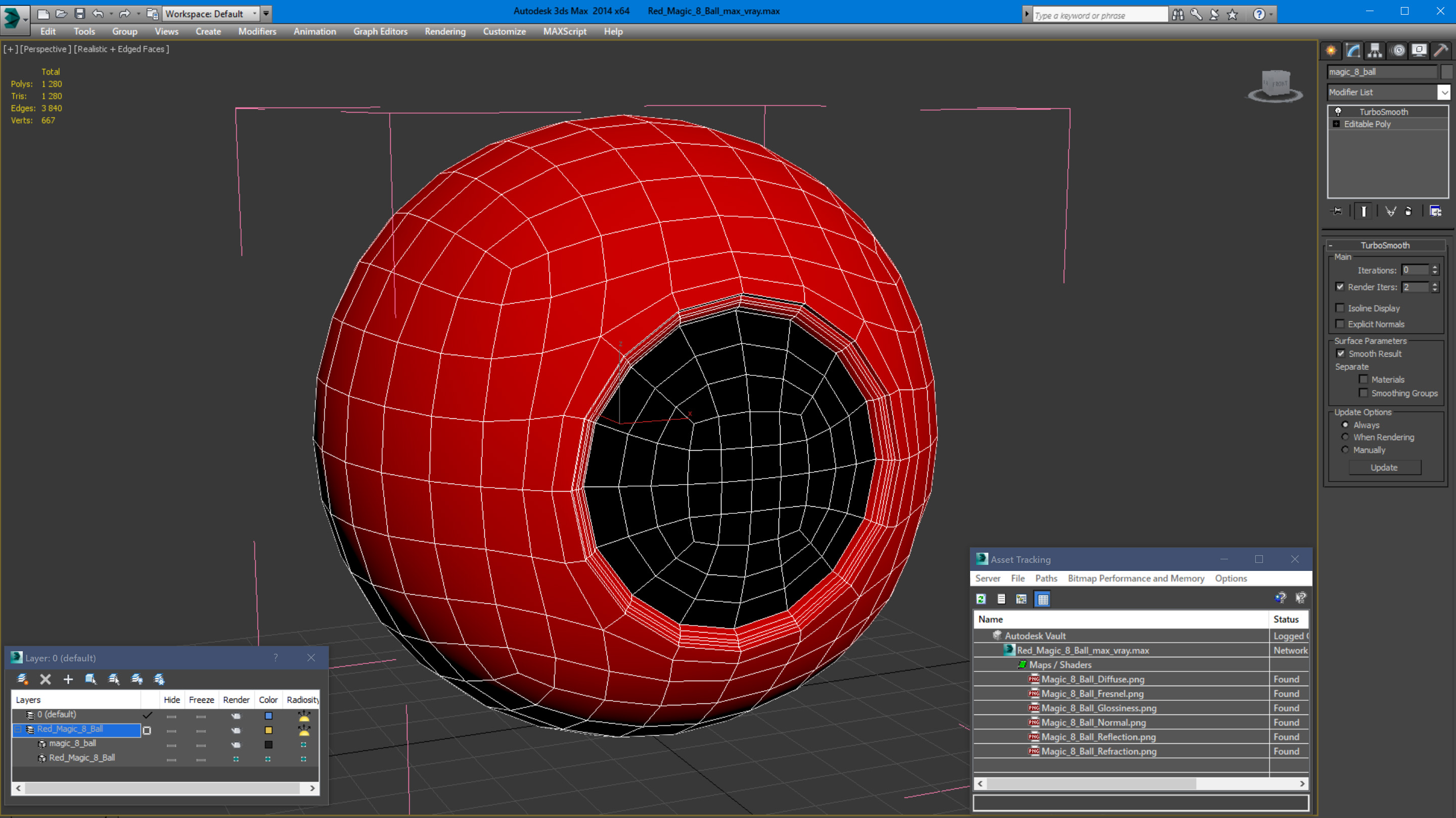 3D Red Magic 8 Ball