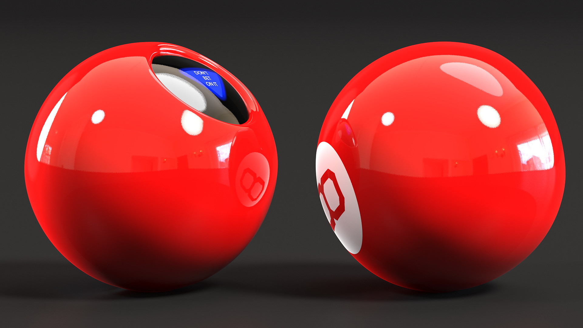 3D Red Magic 8 Ball