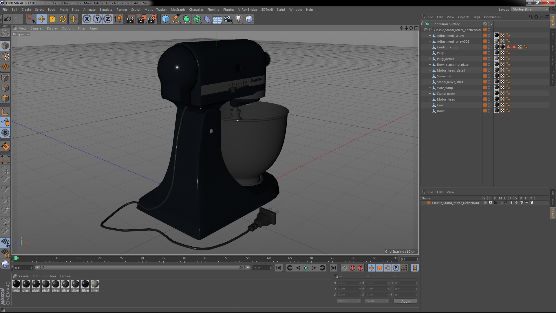 3D model Classic Stand Mixer KitchenAid