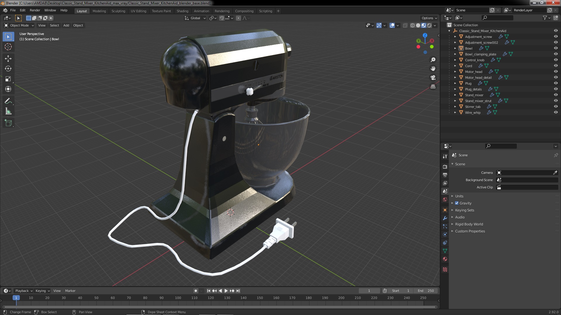 3D model Classic Stand Mixer KitchenAid