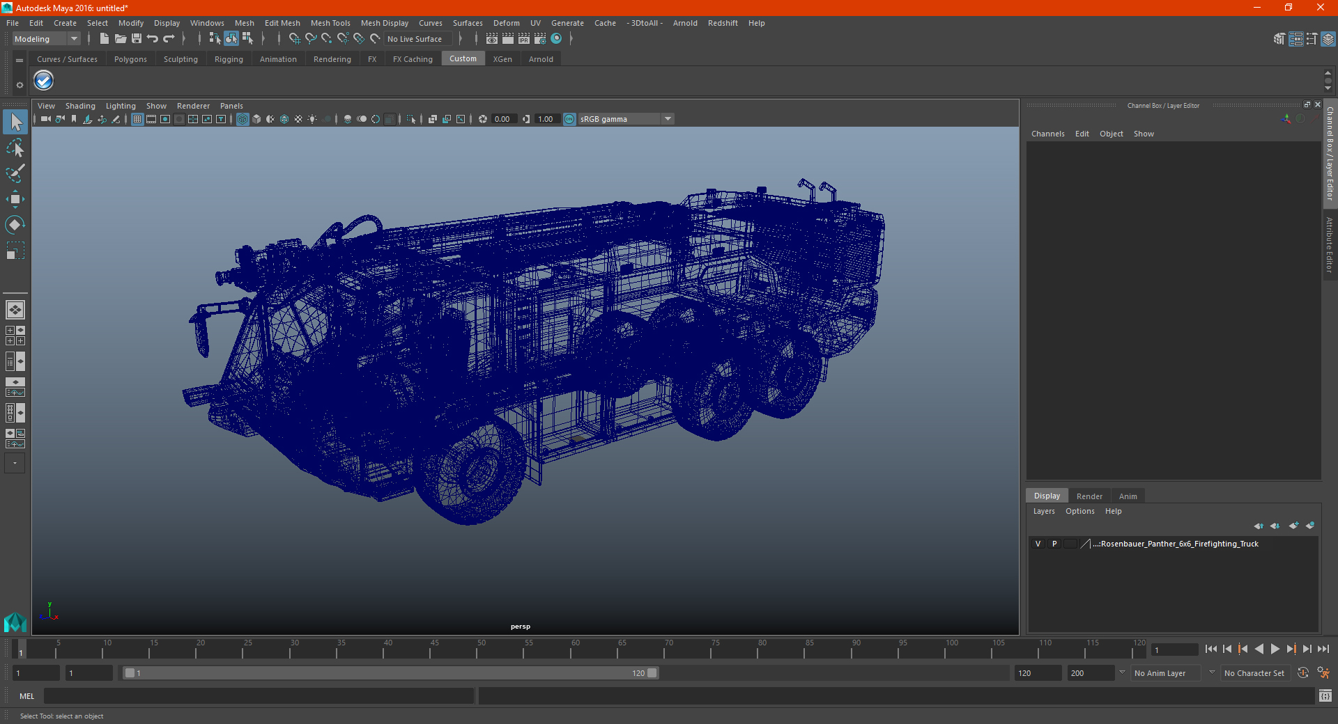 3D Rosenbauer Panther 6x6 Firefighting Truck