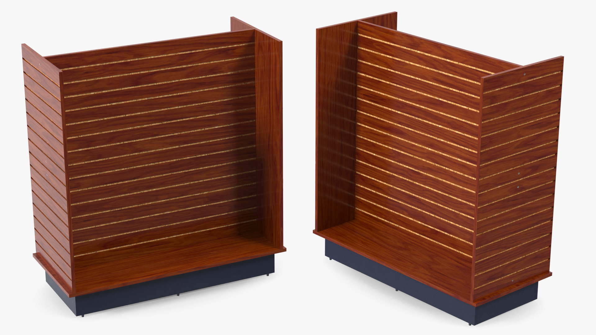 3D Slat Wall Trade Show Display Dark Wood model