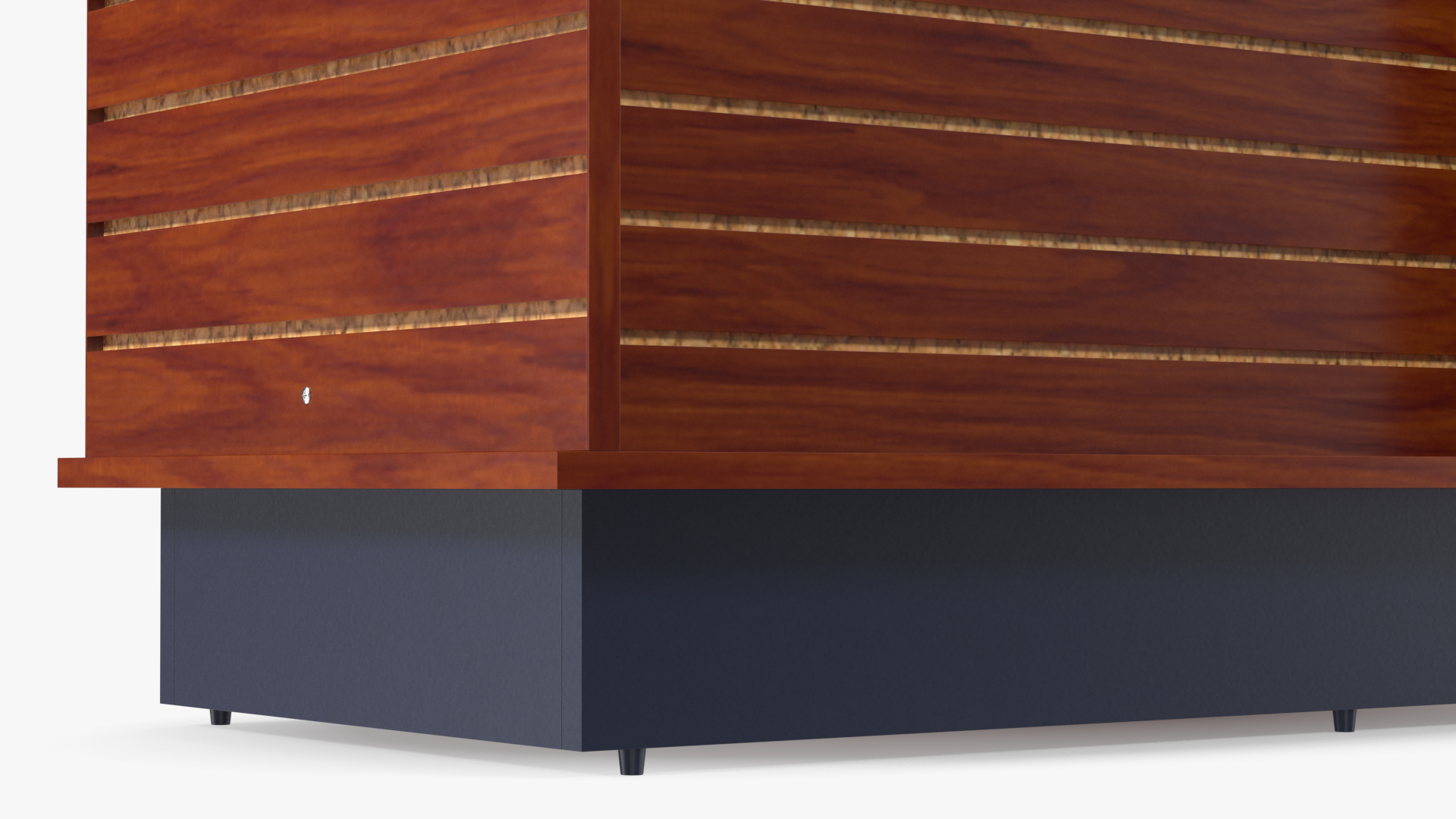 3D Slat Wall Trade Show Display Dark Wood model