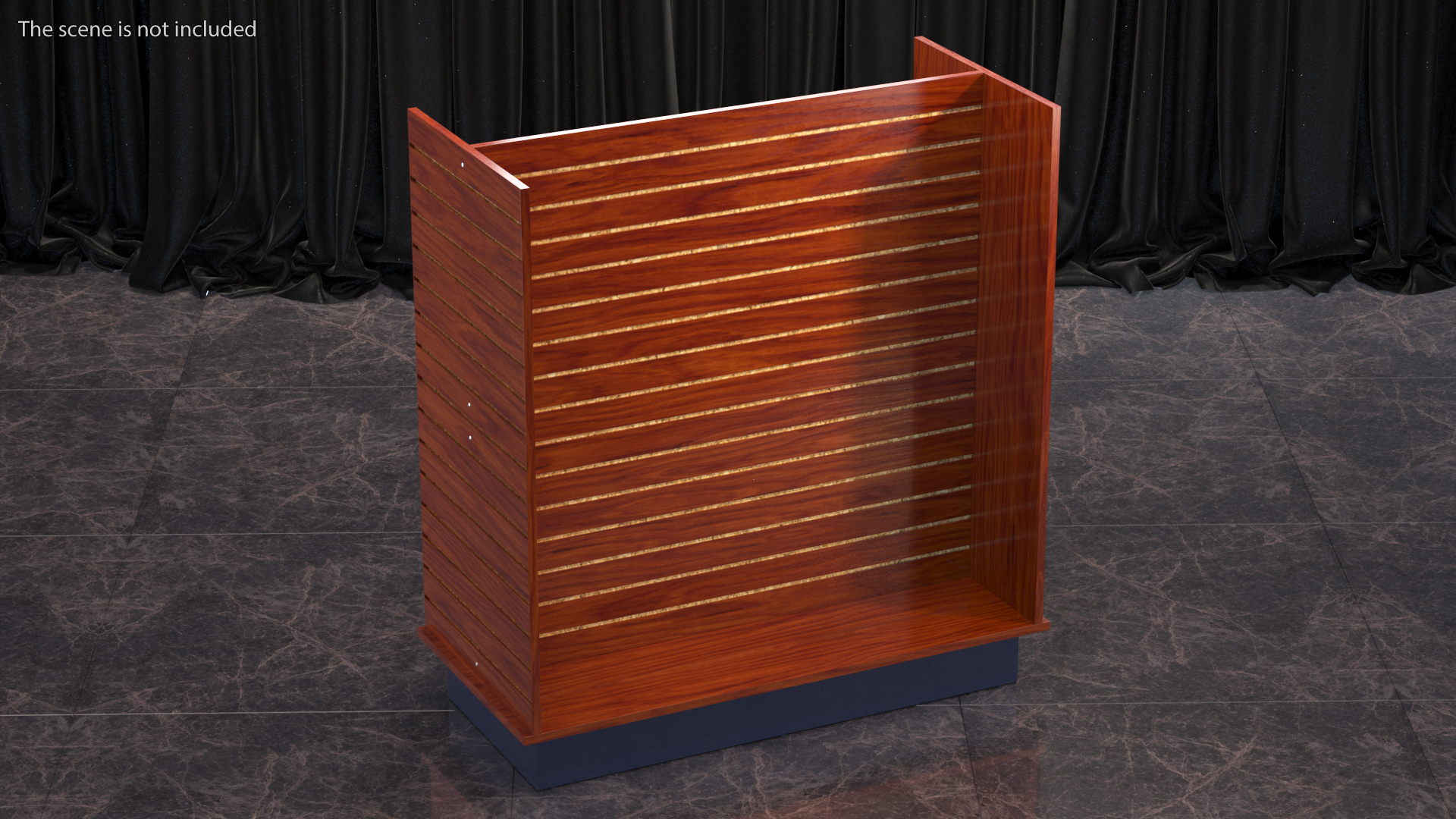 3D Slat Wall Trade Show Display Dark Wood model
