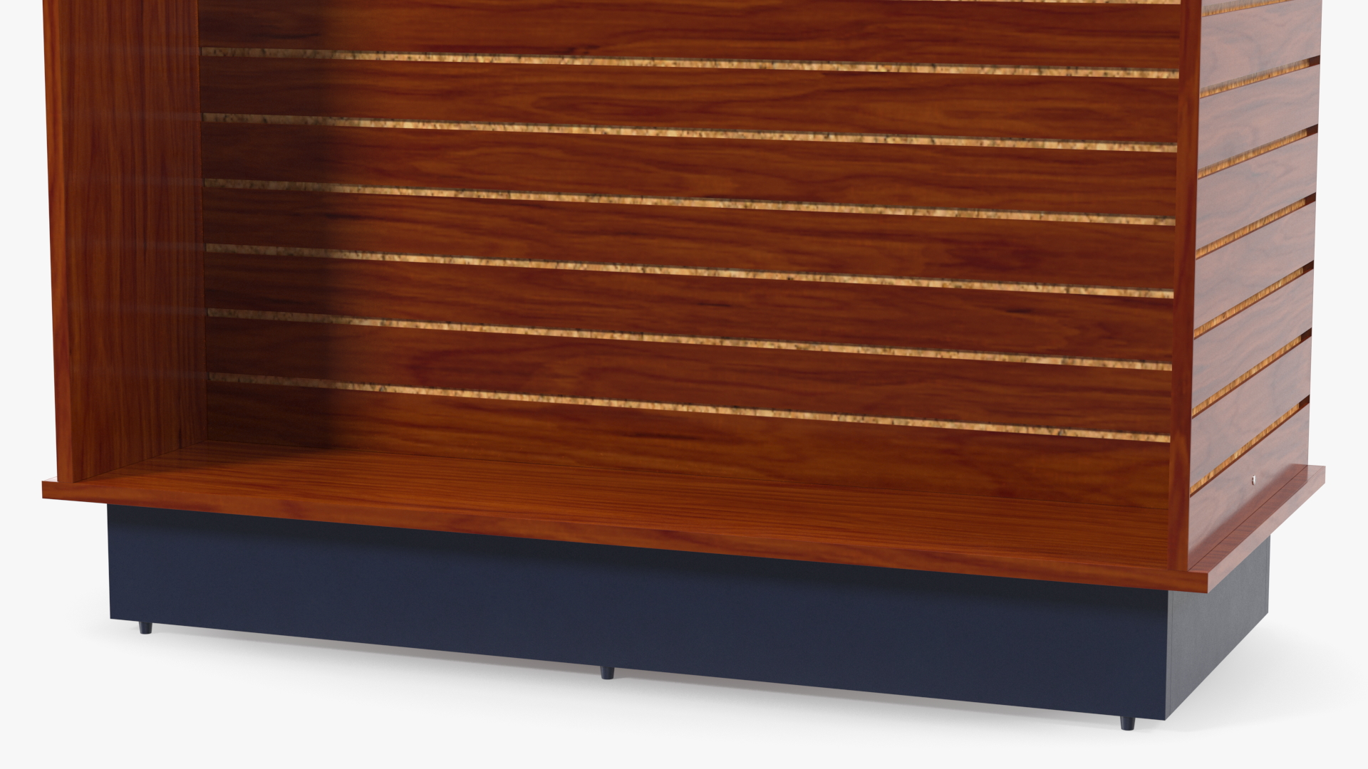 3D Slat Wall Trade Show Display Dark Wood model