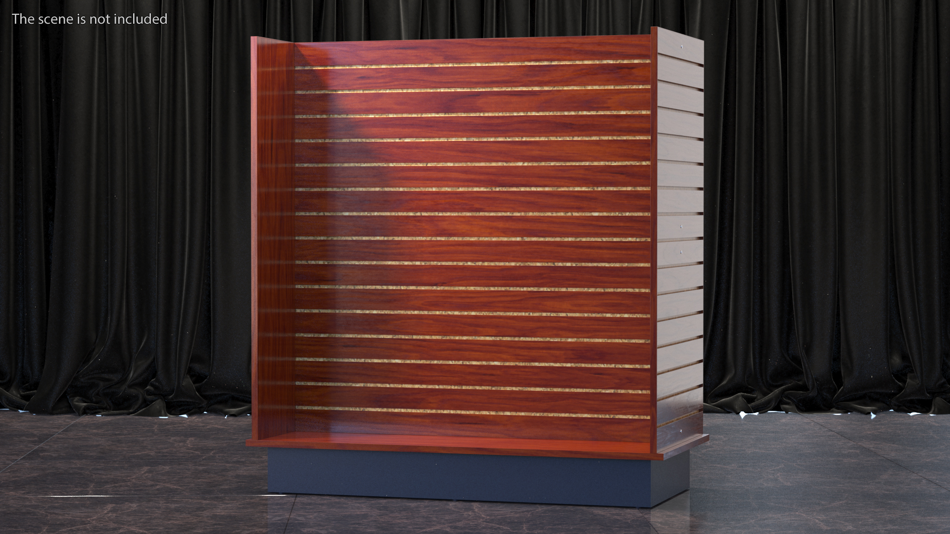 3D Slat Wall Trade Show Display Dark Wood model