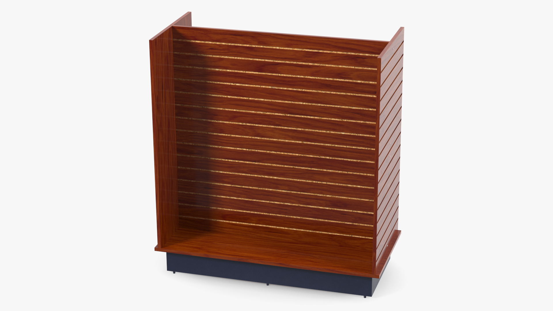 3D Slat Wall Trade Show Display Dark Wood model