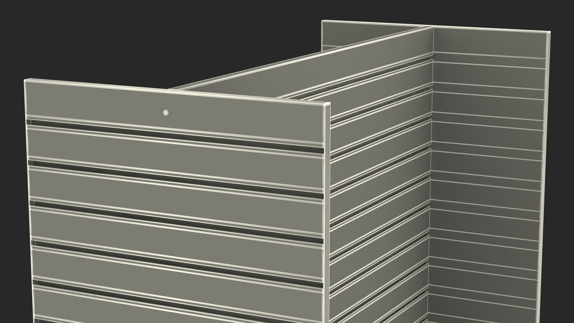 3D Slat Wall Trade Show Display Dark Wood model