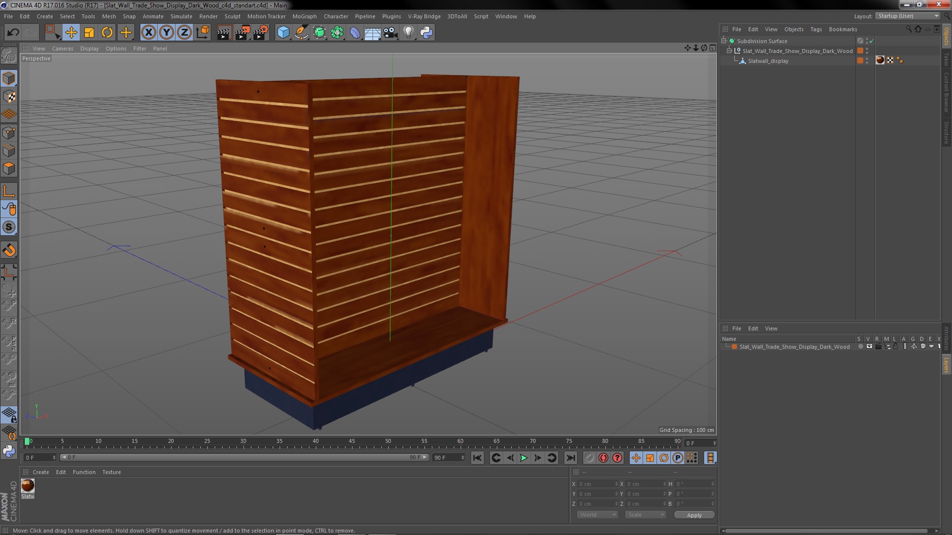 3D Slat Wall Trade Show Display Dark Wood model
