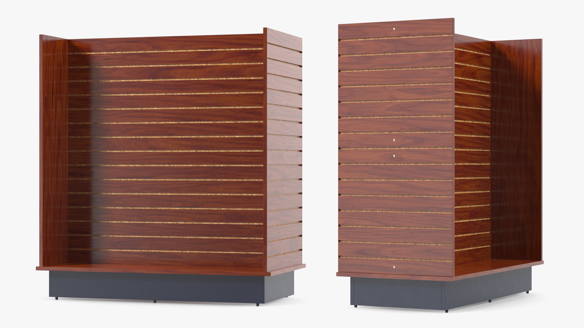 3D Slat Wall Trade Show Display Dark Wood model