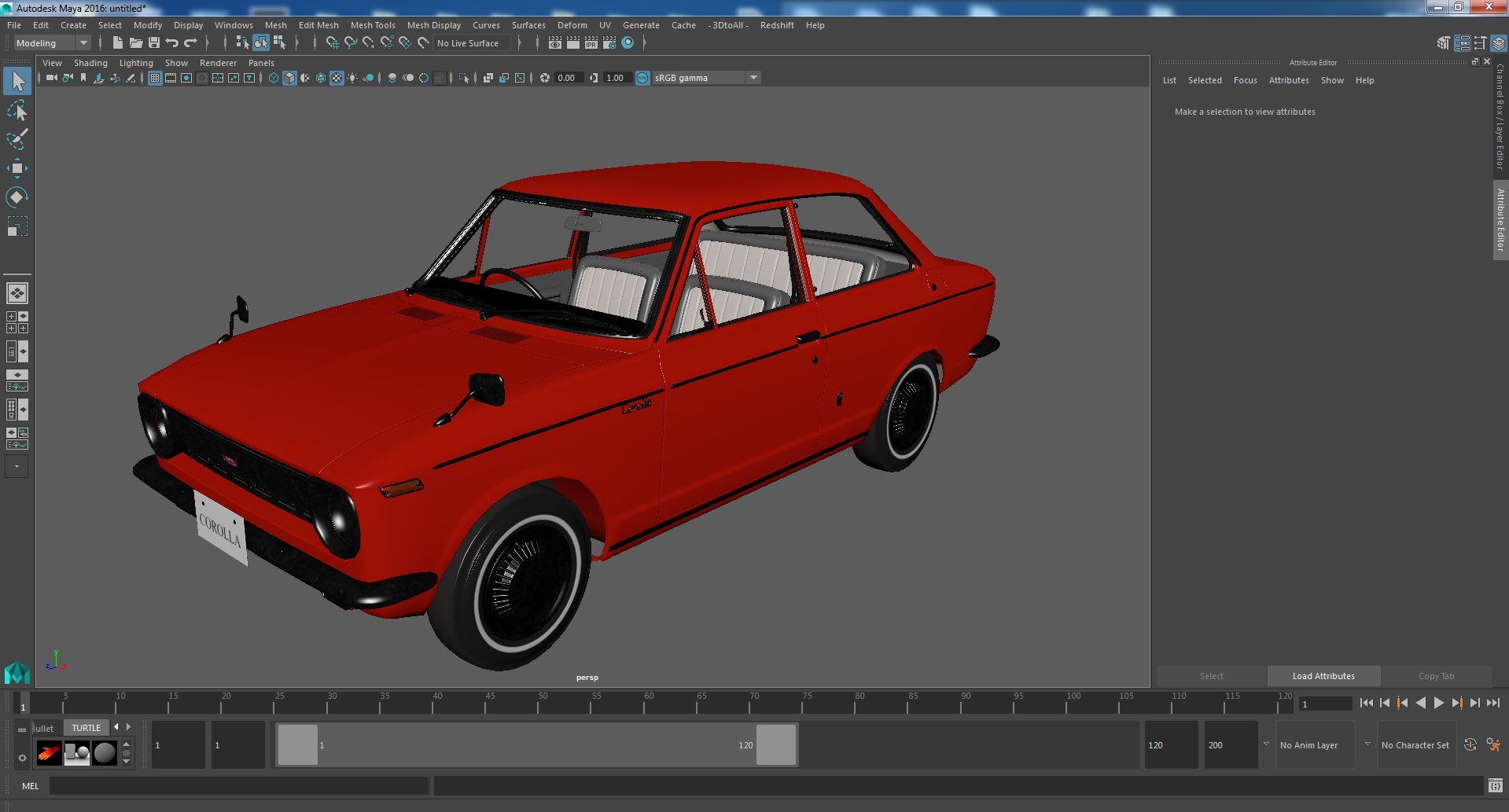 Japan Classic Sedan Toyota Corolla E10 1966 Red 3D