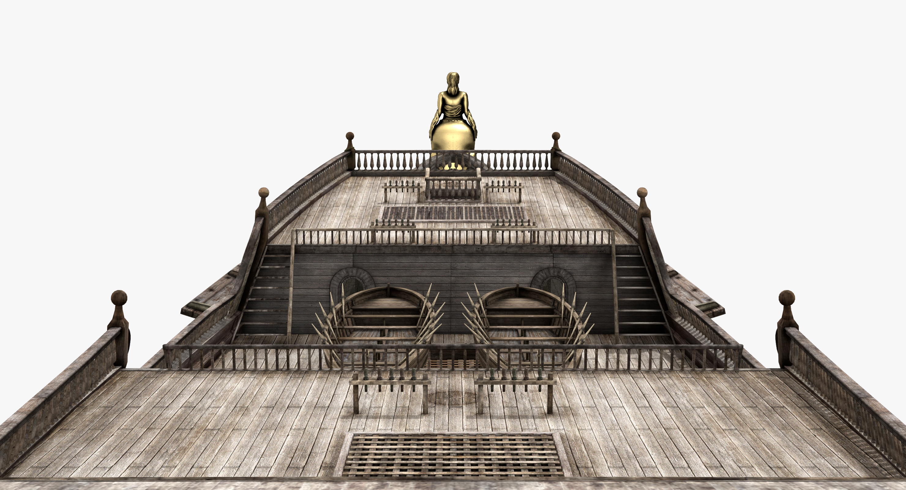 3D Galeon Old Historical Sail Ship