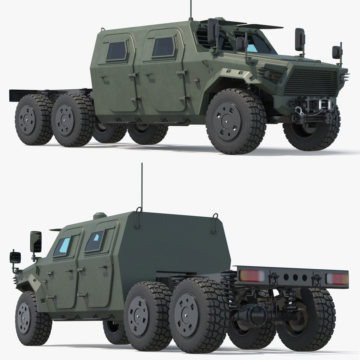Heavy Duty Military Transport Truck Frame Chassis 3D model preview