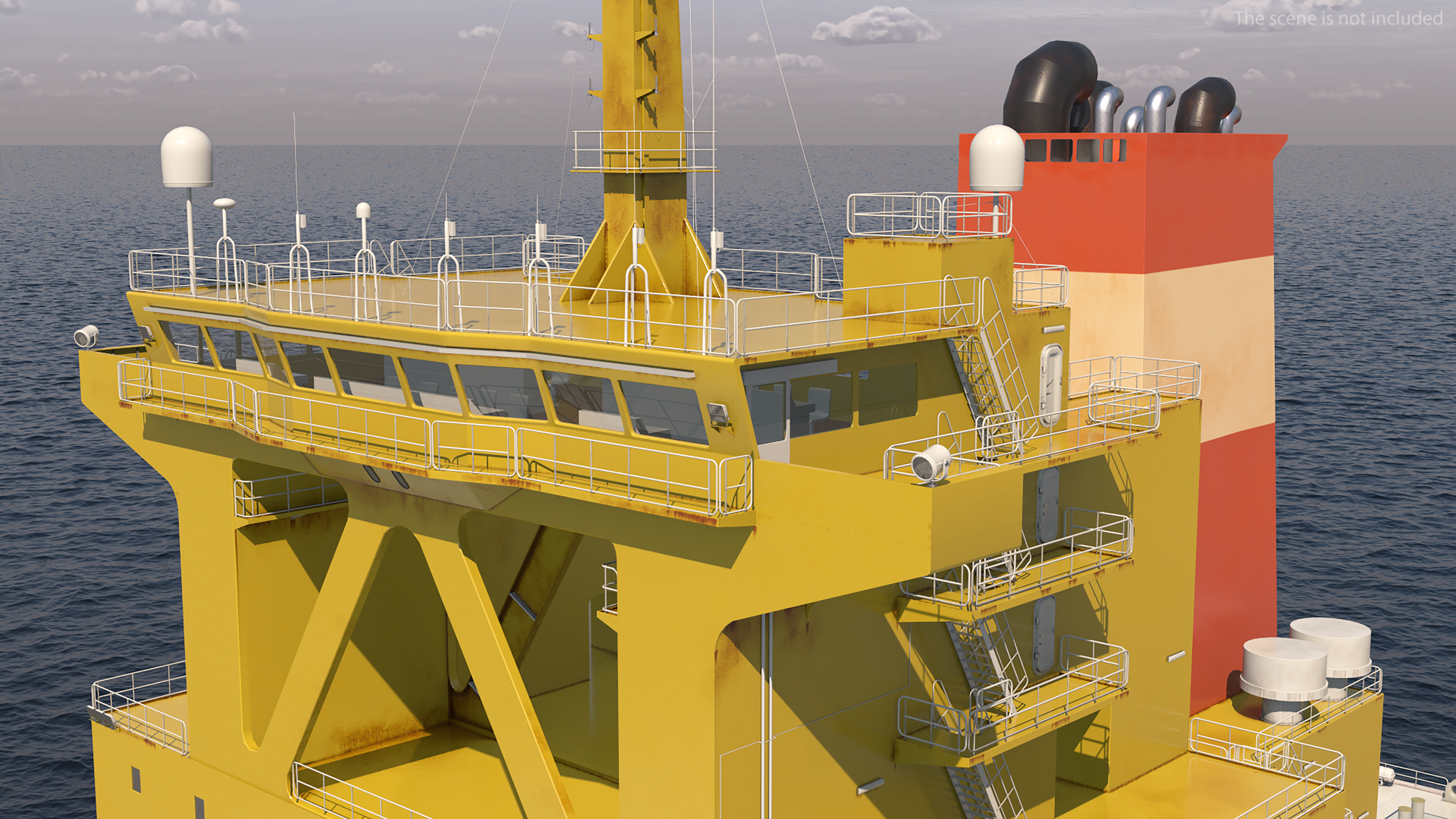 Cargo Oil Supertanker with Helicopter 3D
