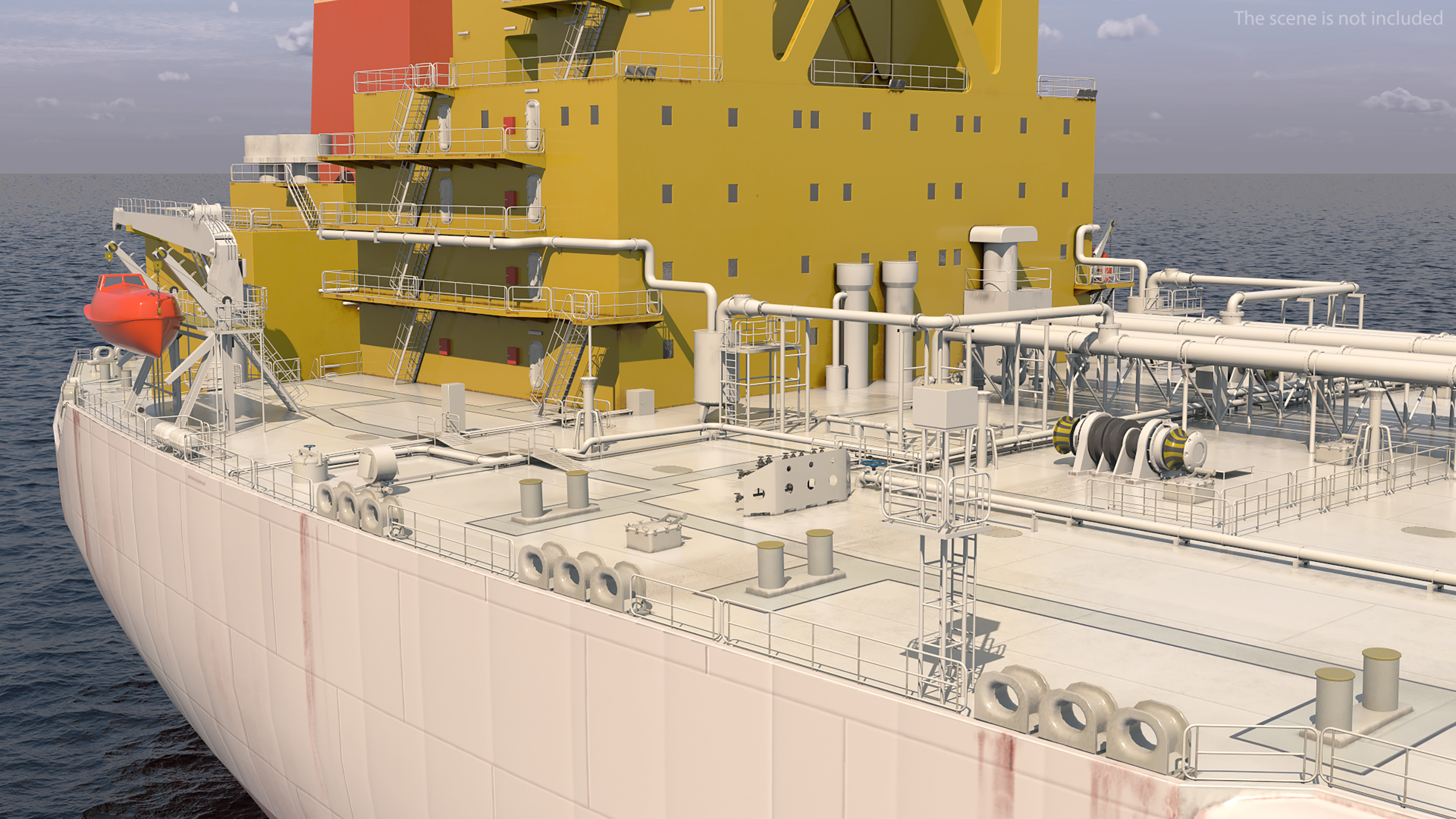 Cargo Oil Supertanker with Helicopter 3D