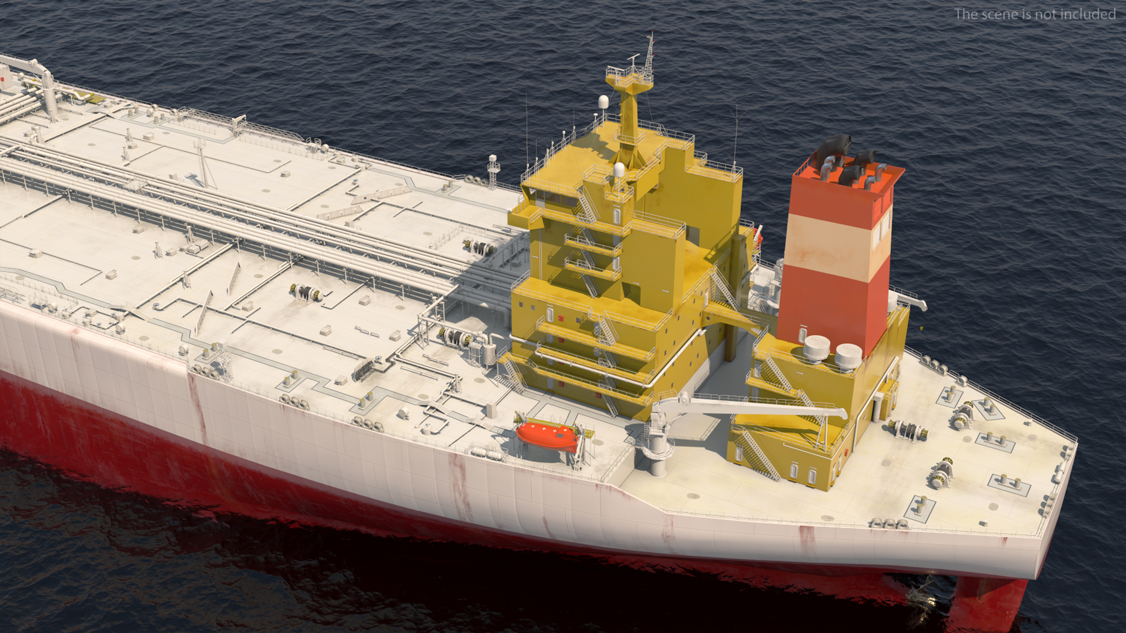 Cargo Oil Supertanker with Helicopter 3D
