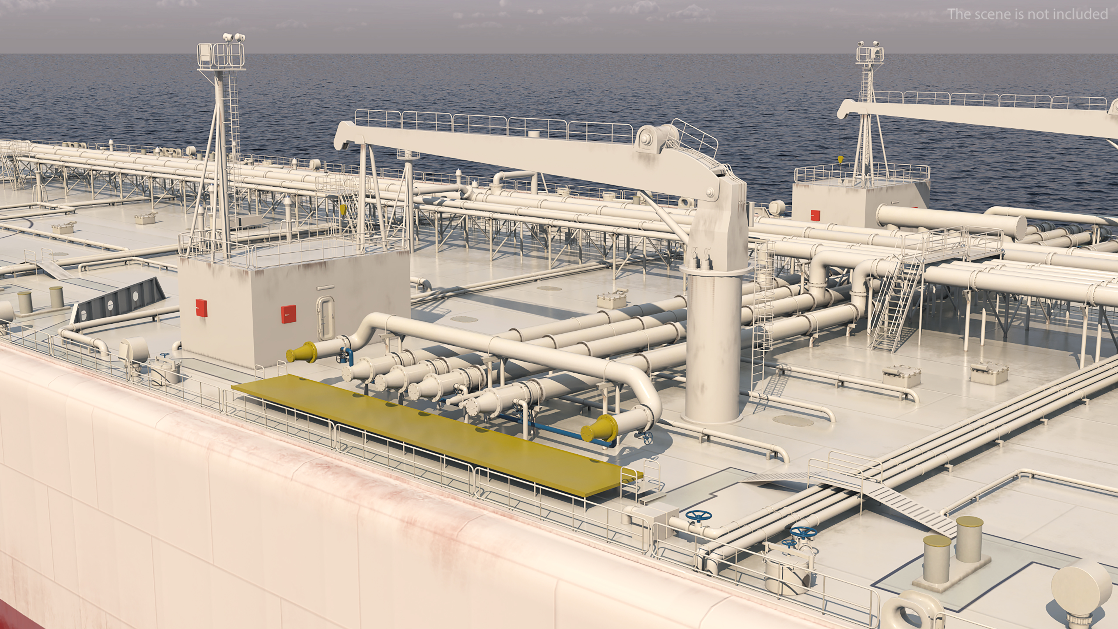 Cargo Oil Supertanker with Helicopter 3D