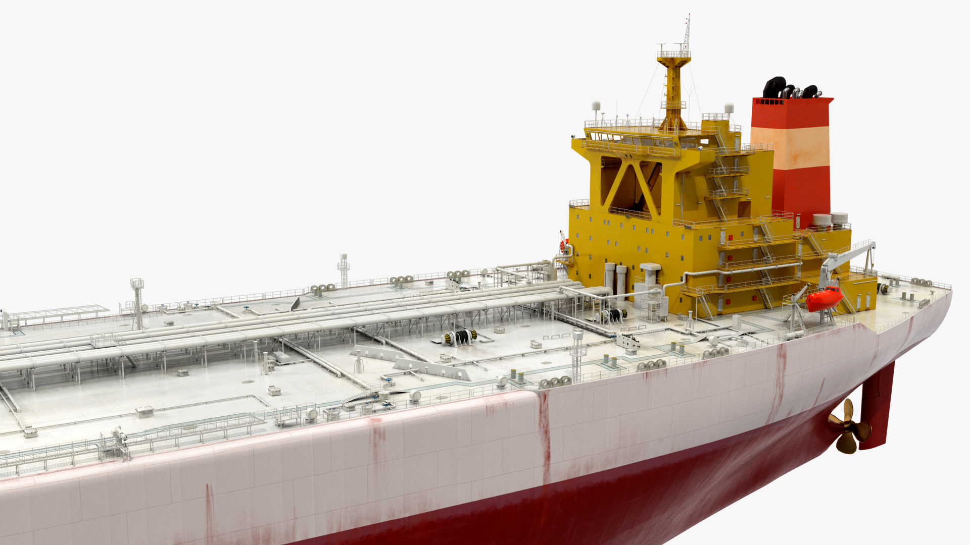 Cargo Oil Supertanker with Helicopter 3D