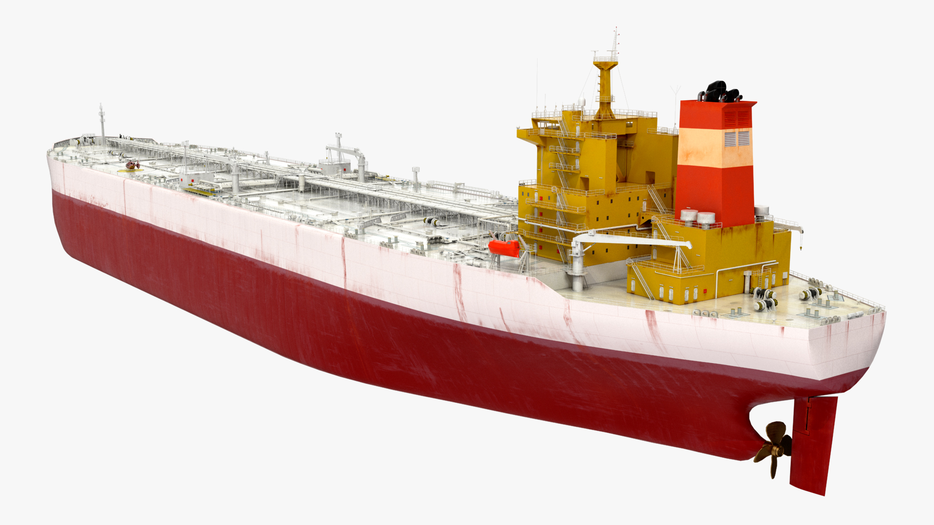 Cargo Oil Supertanker with Helicopter 3D