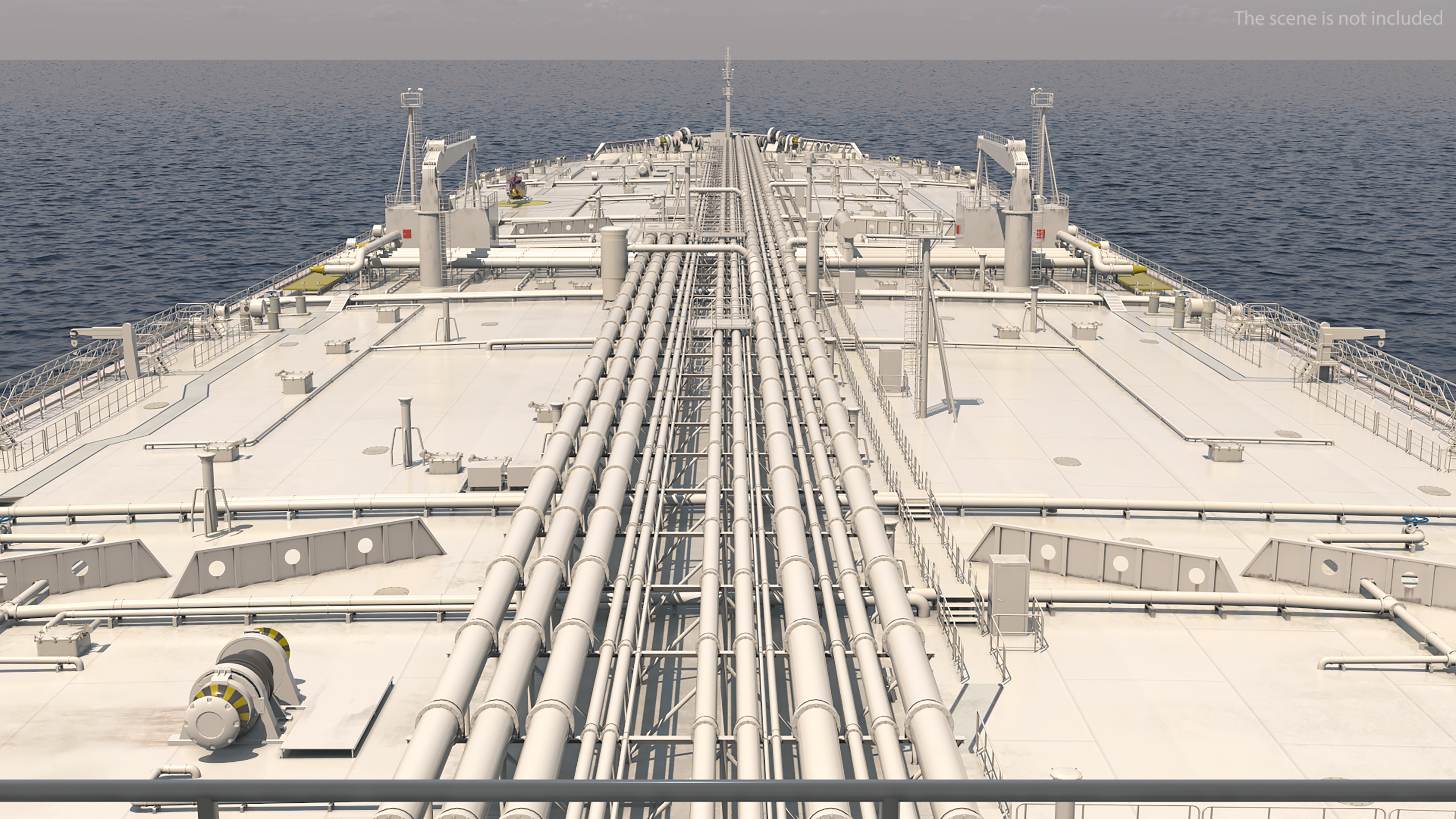 Cargo Oil Supertanker with Helicopter 3D