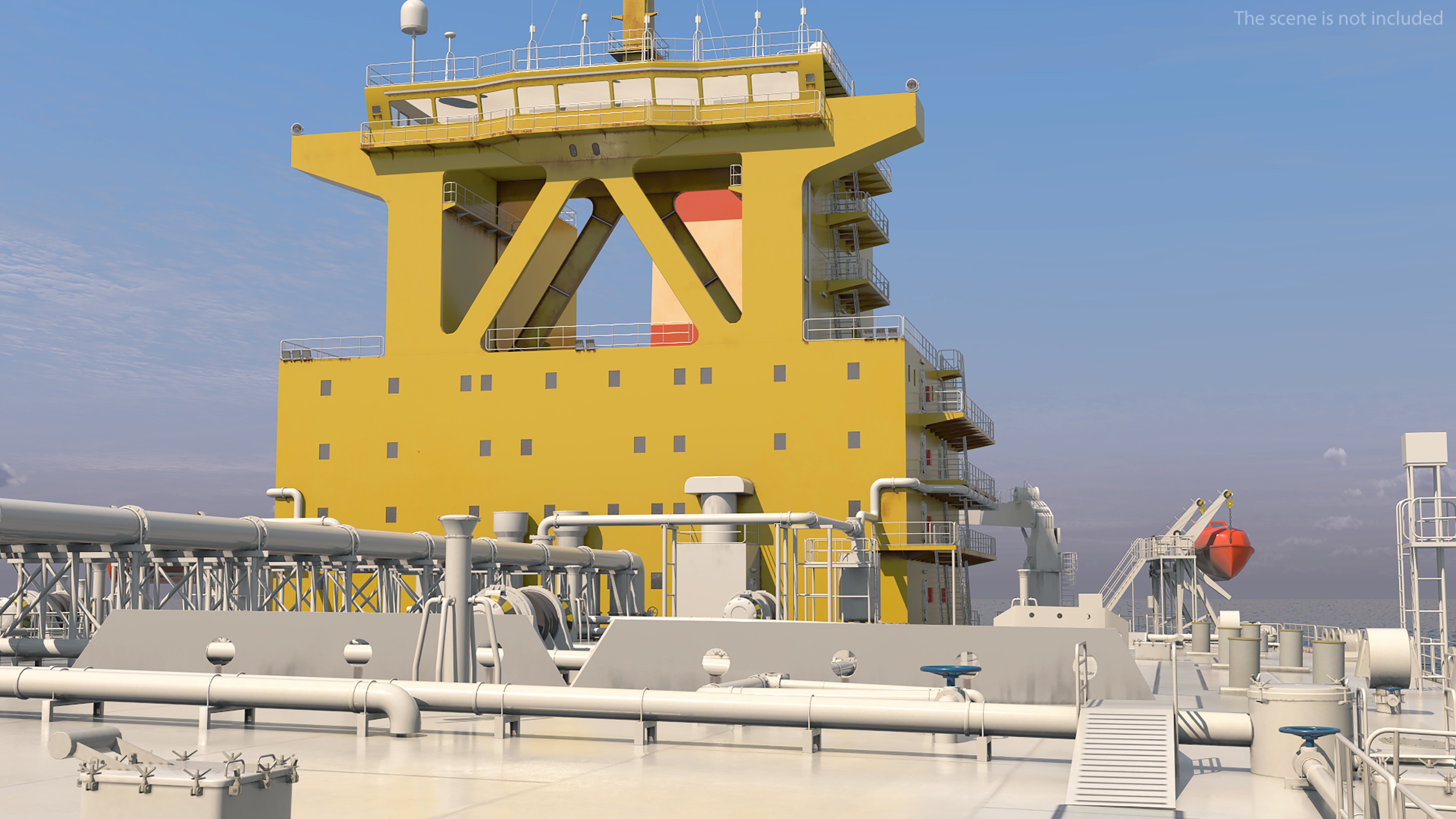 Cargo Oil Supertanker with Helicopter 3D
