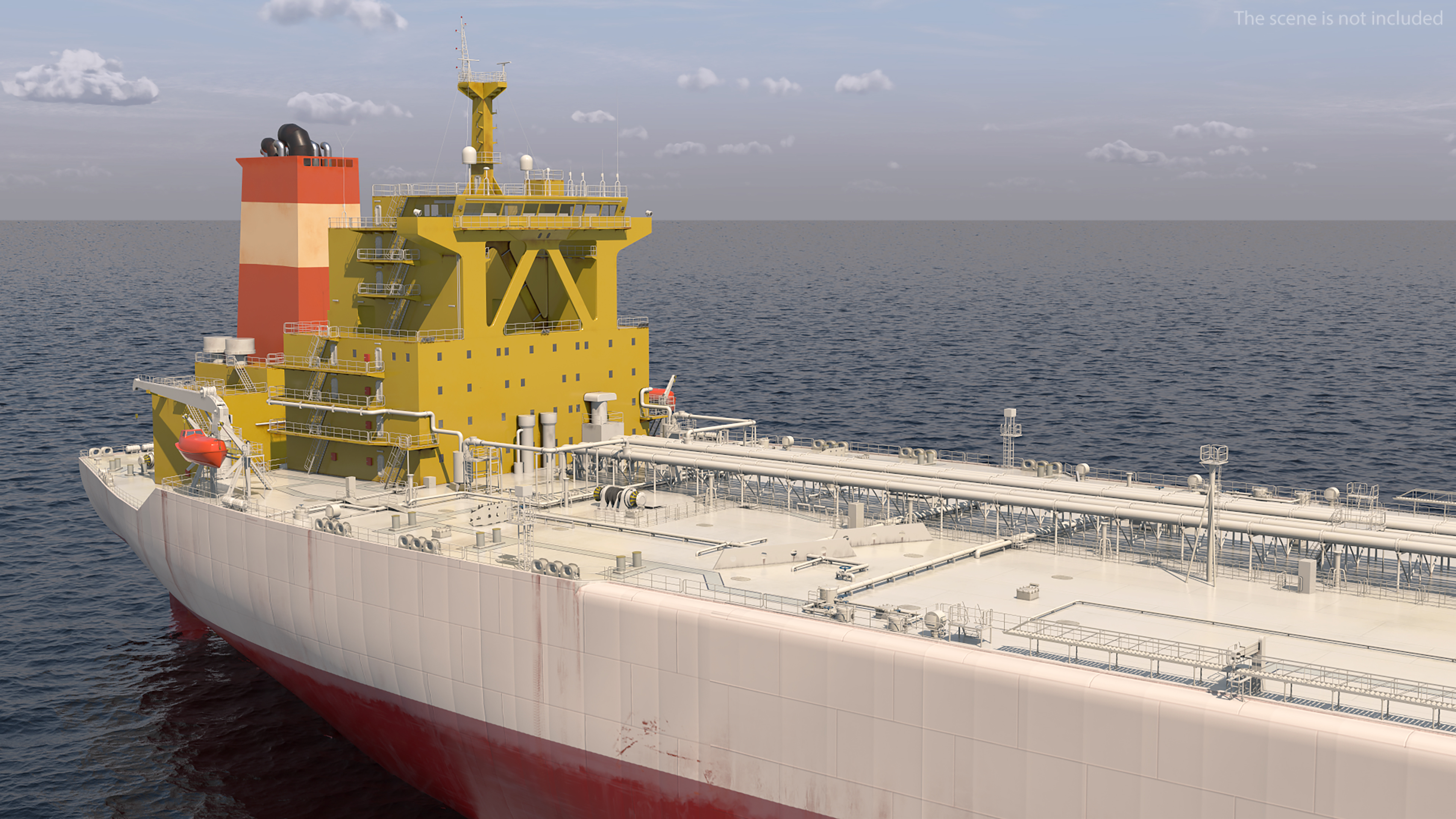 Cargo Oil Supertanker with Helicopter 3D