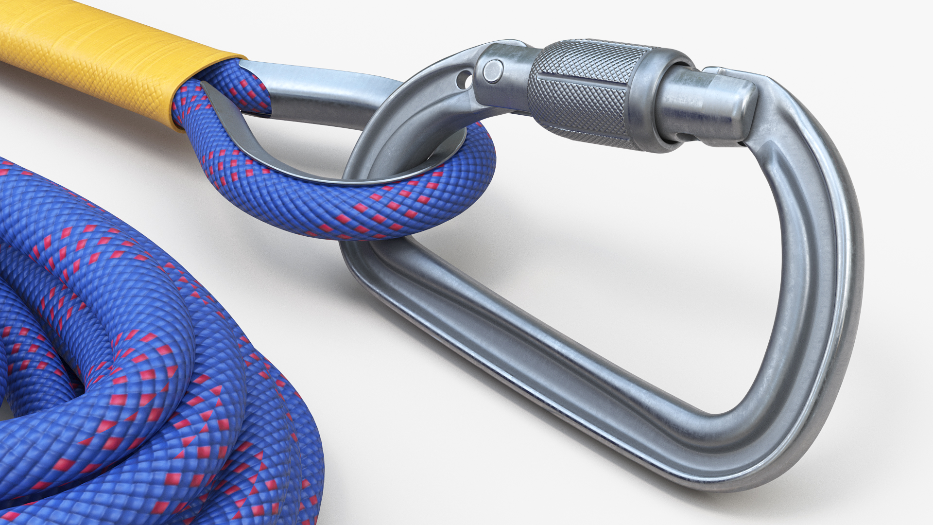 3D Climbing Rope with Carabiner model
