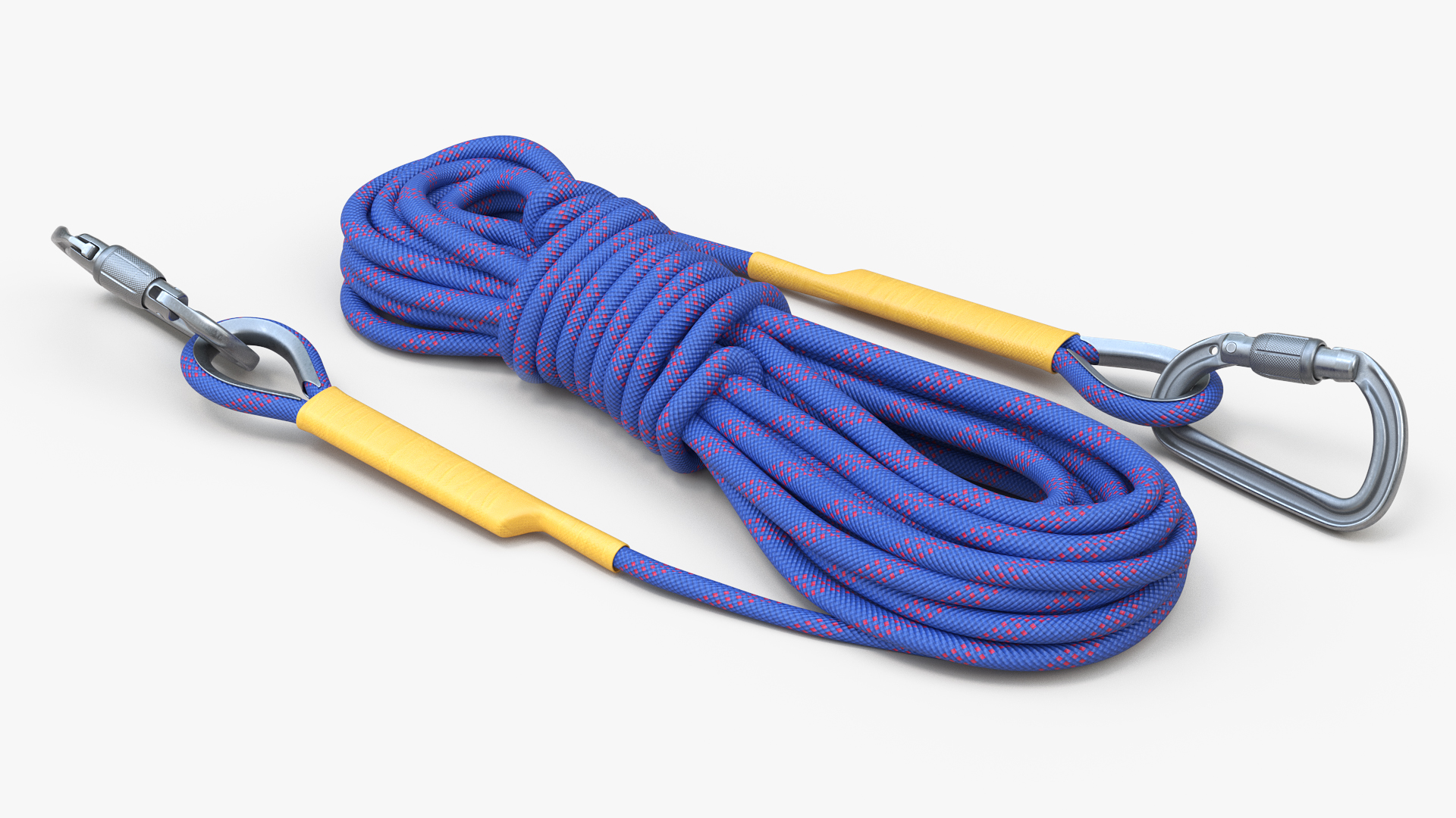 3D Climbing Rope with Carabiner model