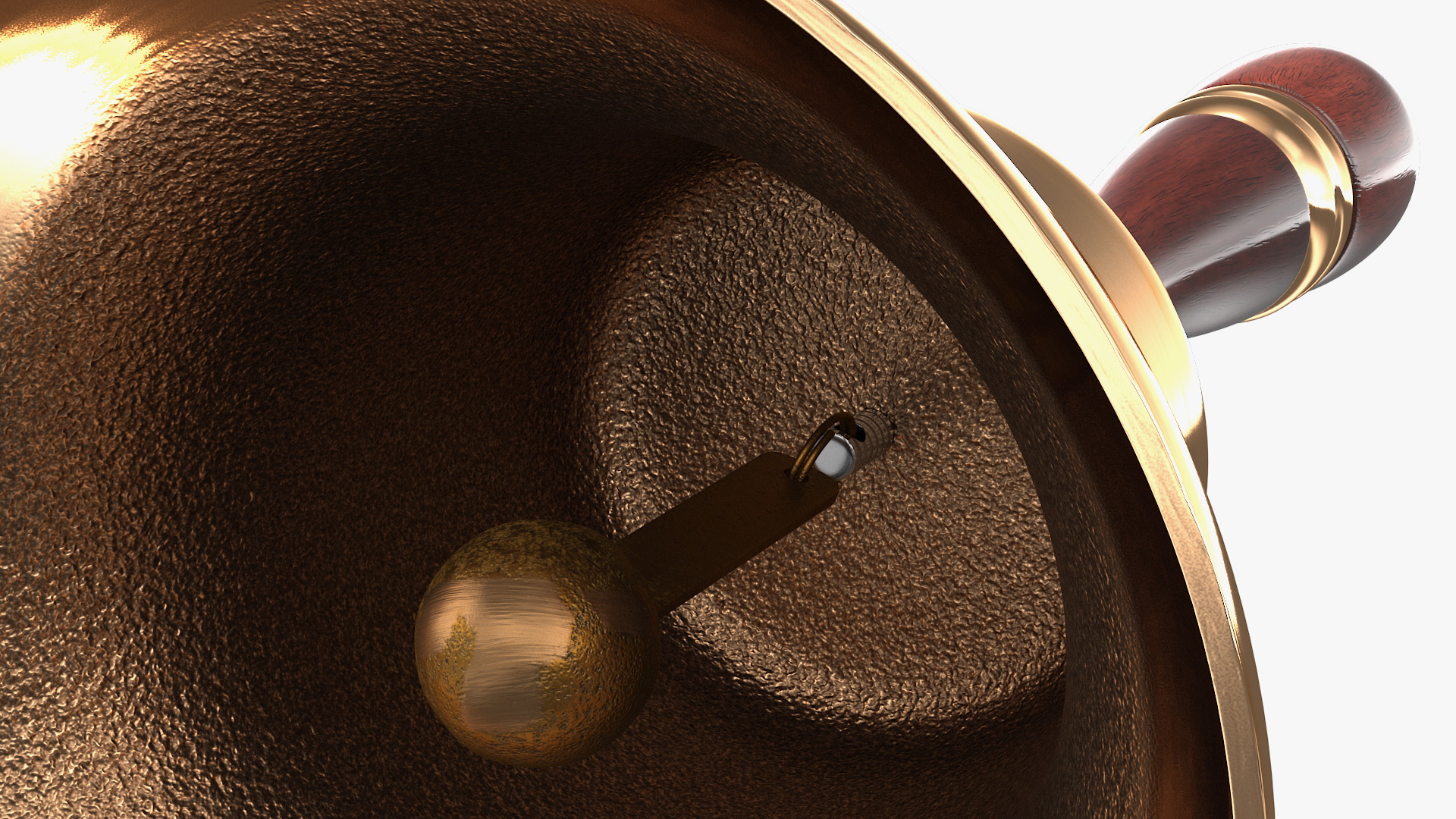 3D Brass Altar Bell with Wood Handle model