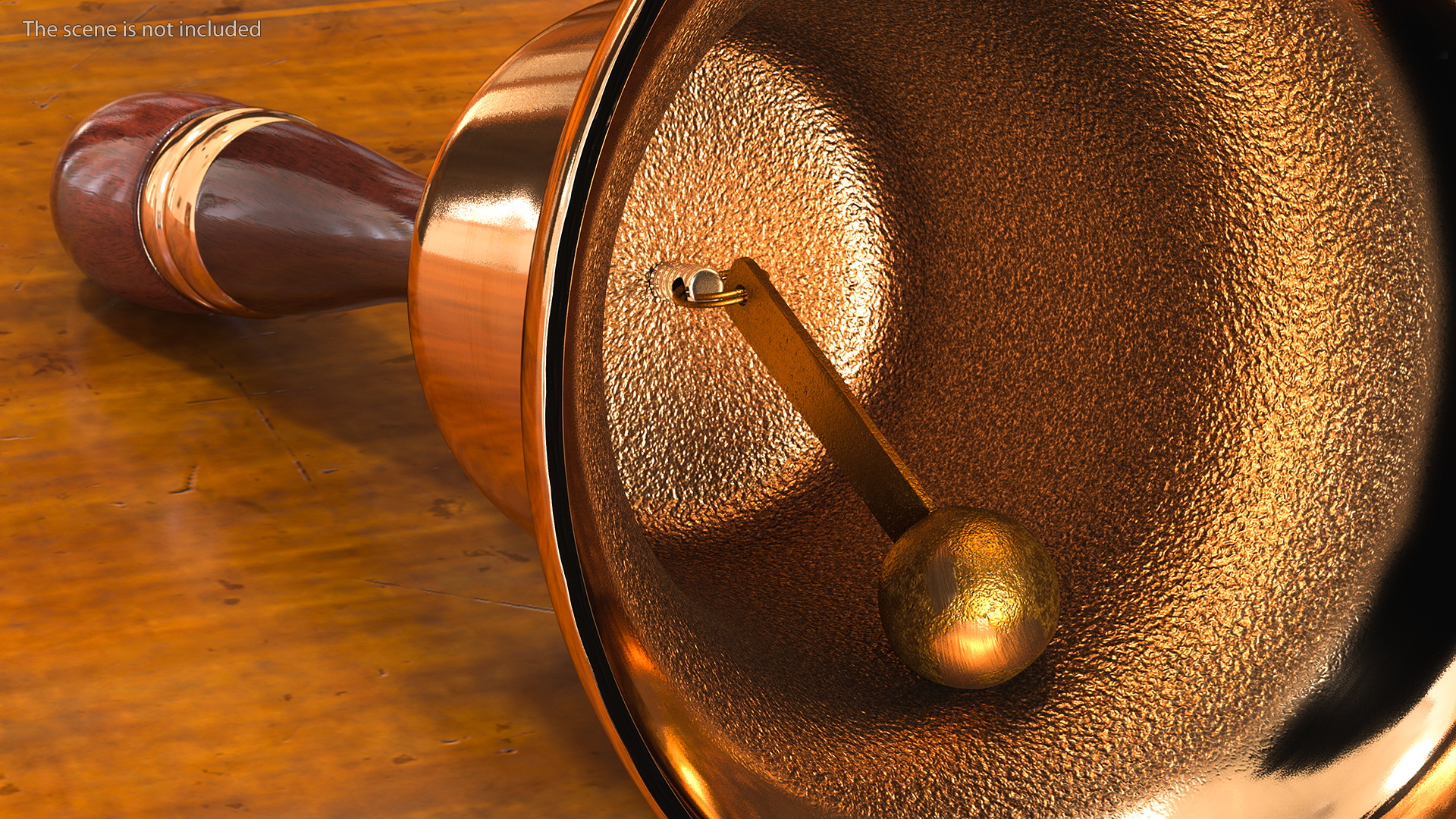 3D Brass Altar Bell with Wood Handle model