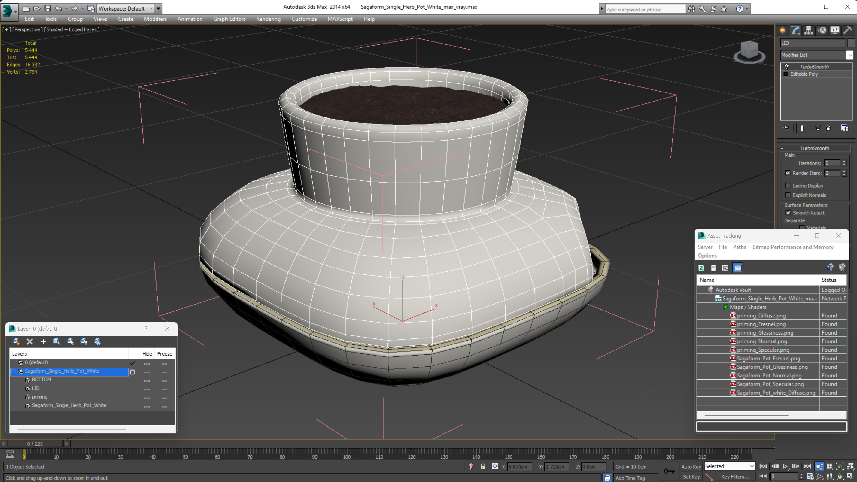 3D model Sagaform Single Herb Pot White