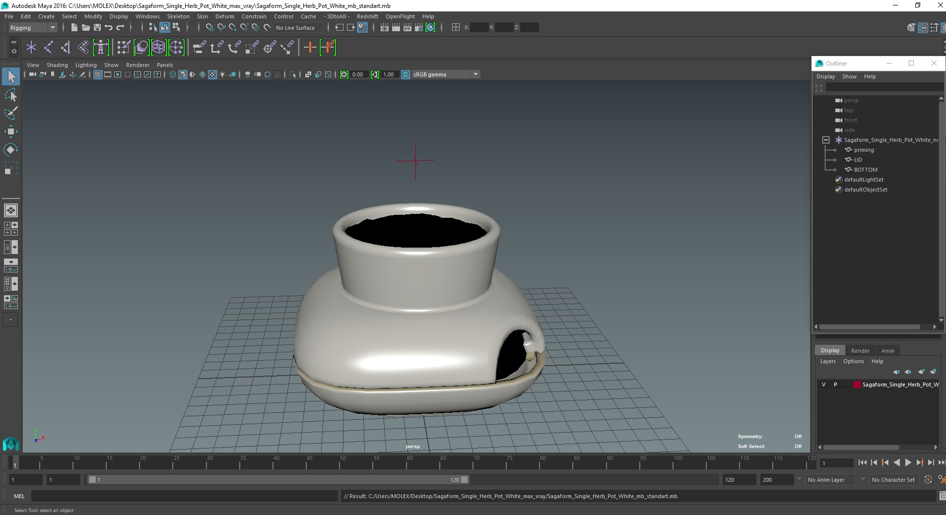 3D model Sagaform Single Herb Pot White