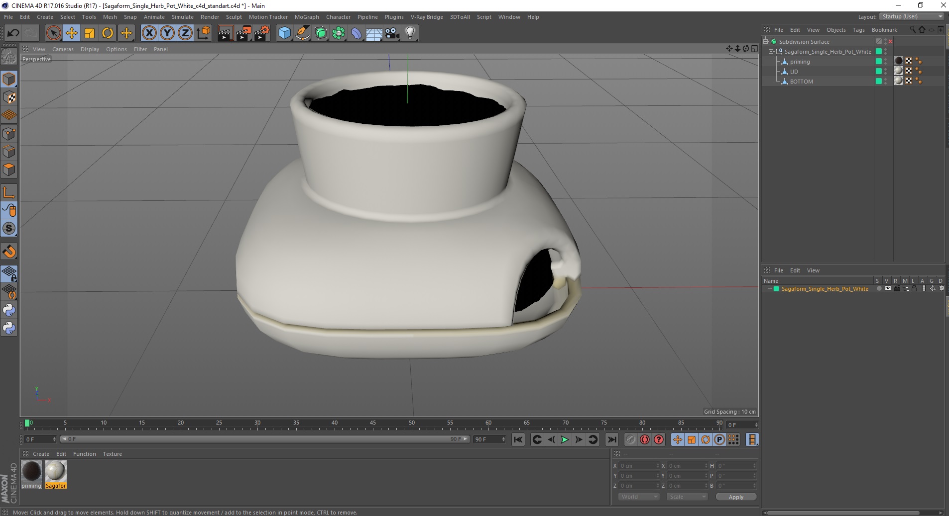 3D model Sagaform Single Herb Pot White