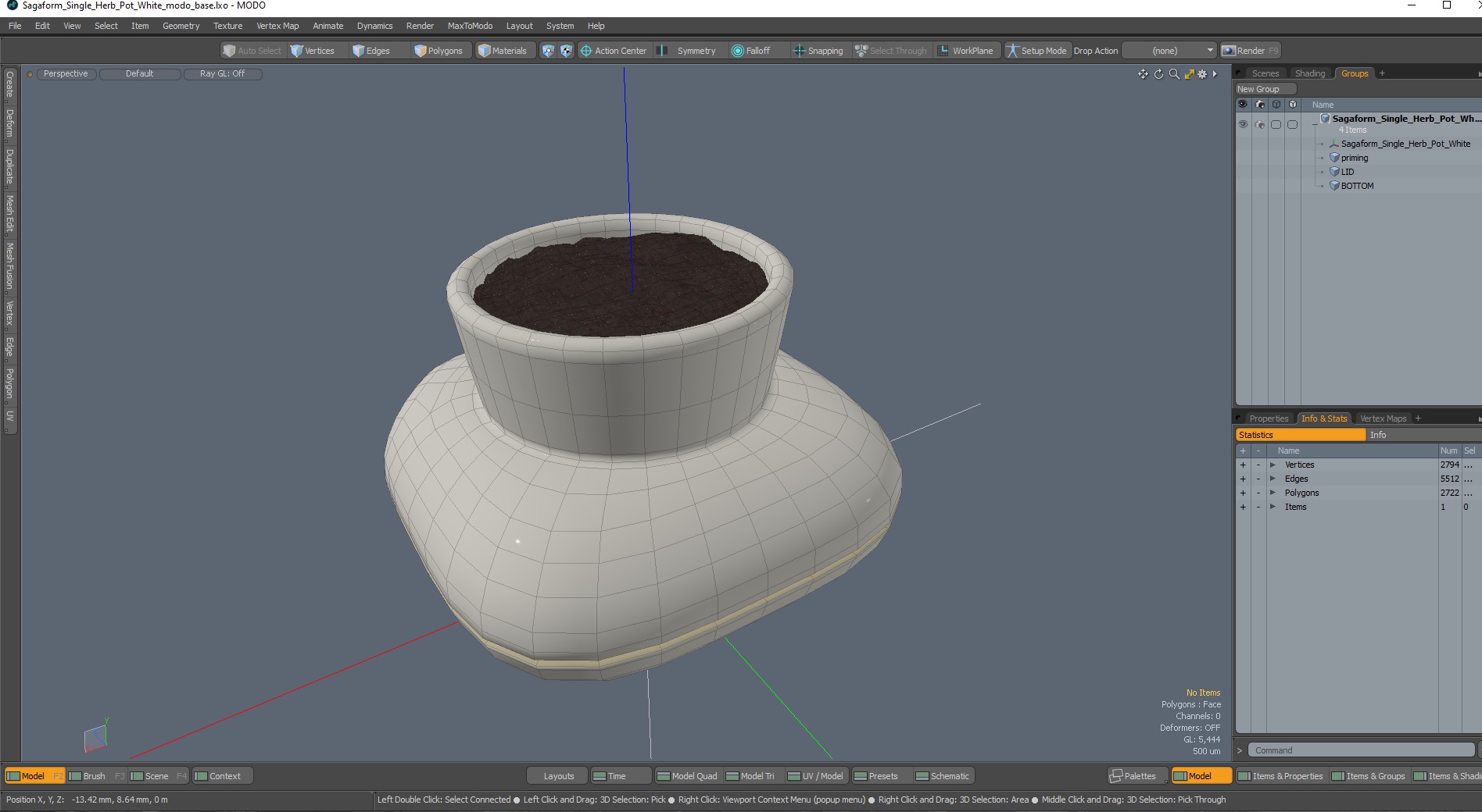 3D model Sagaform Single Herb Pot White
