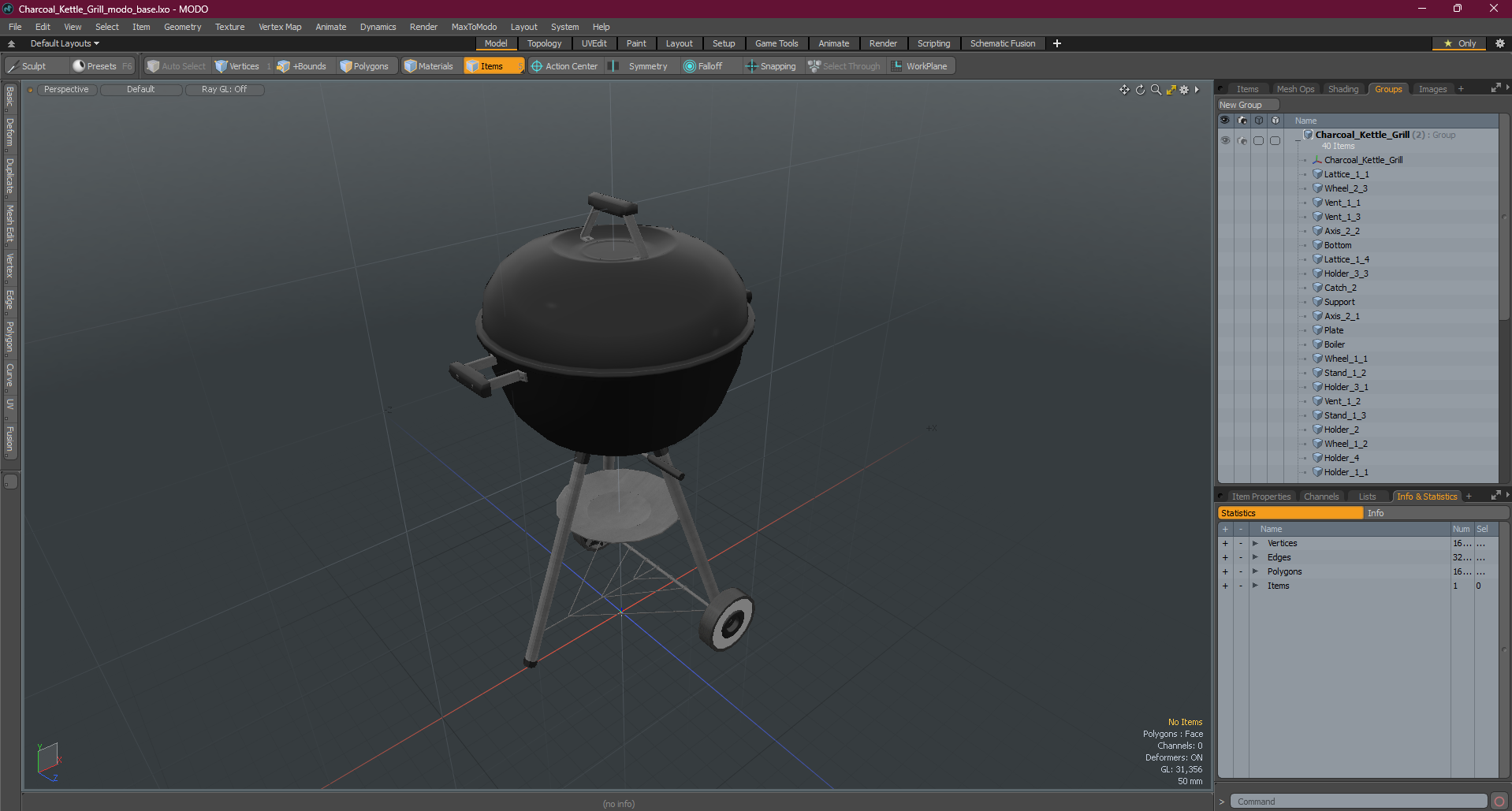 3D Charcoal Kettle Grill