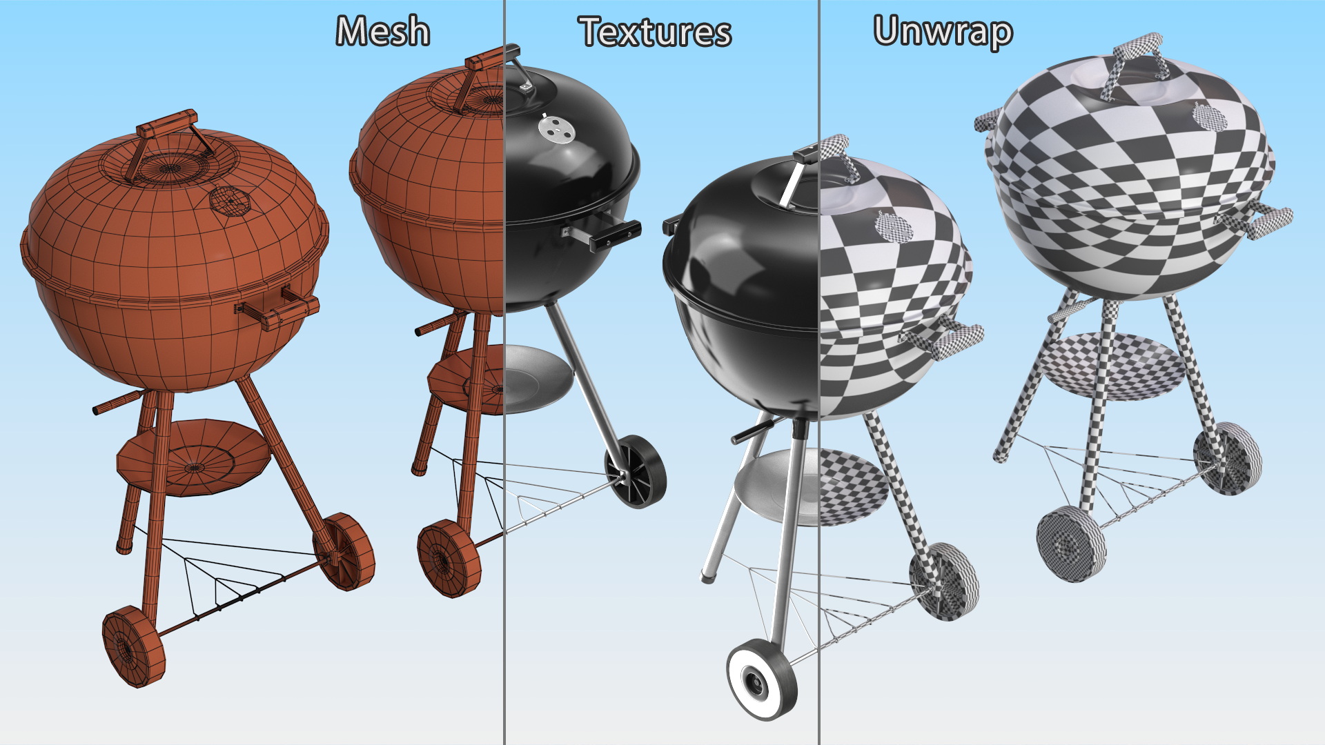 3D Charcoal Kettle Grill