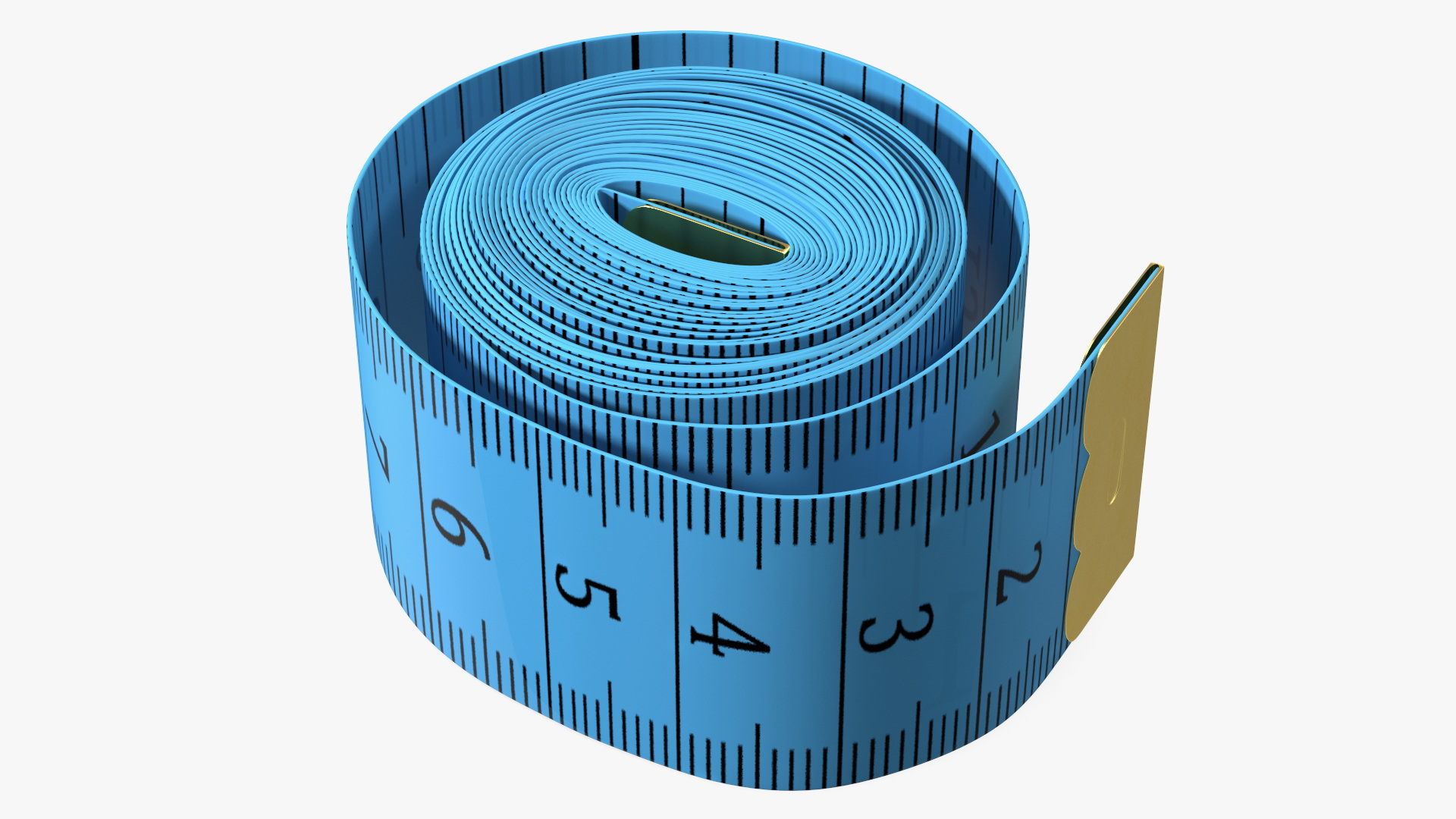 3D Blue Rolled Tailor Tape model