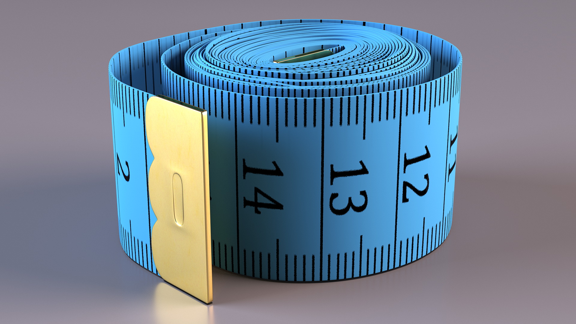 3D Blue Rolled Tailor Tape model