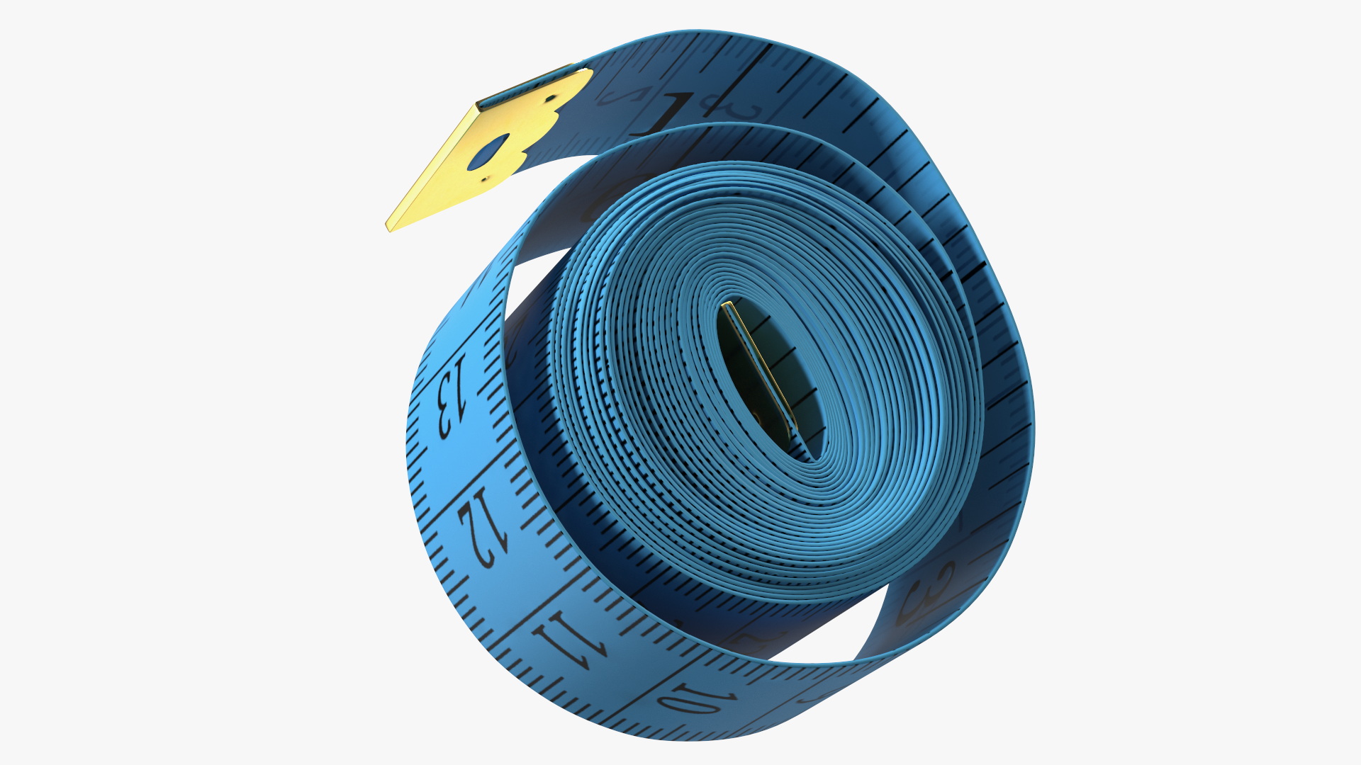 3D Blue Rolled Tailor Tape model