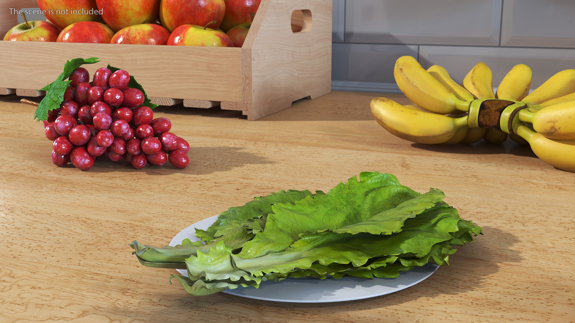 3D Lettuce Leaves on Plate model