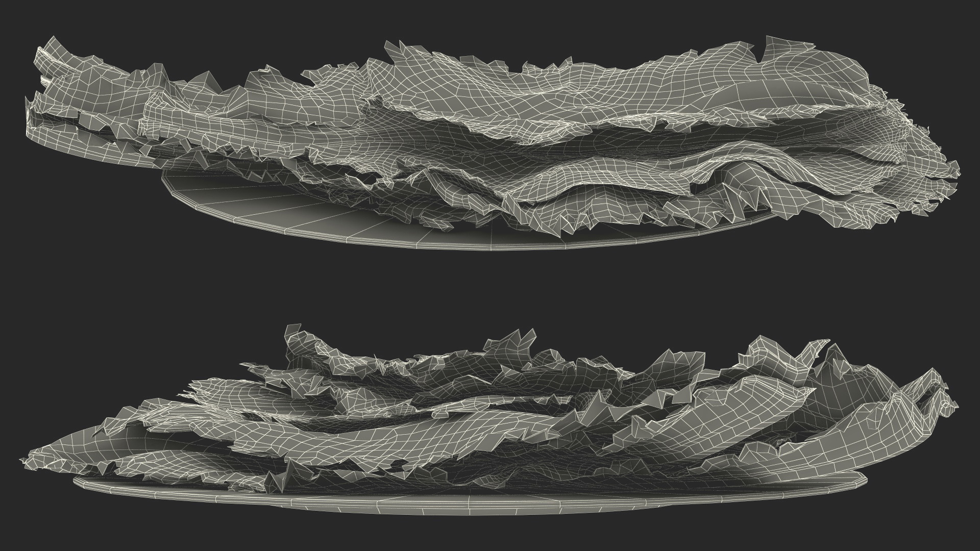 3D Lettuce Leaves on Plate model