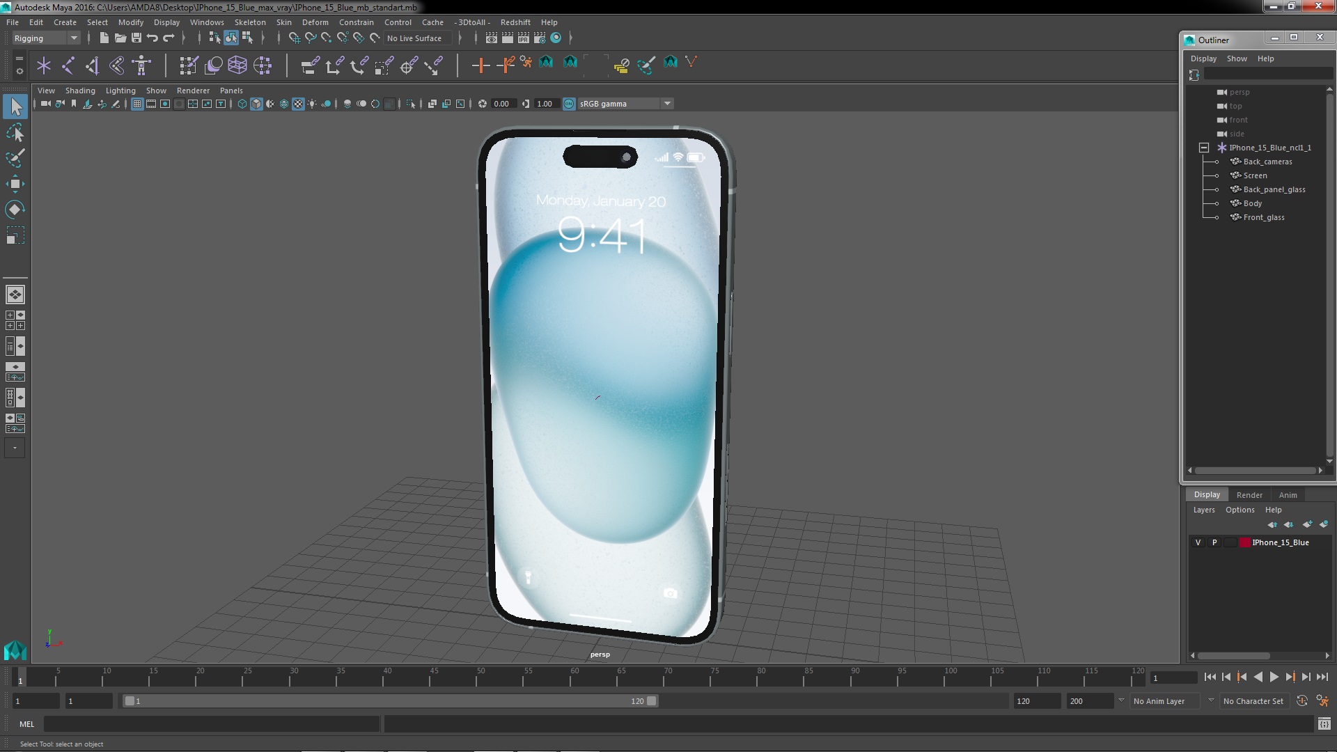 IPhone 15 Blue 3D model