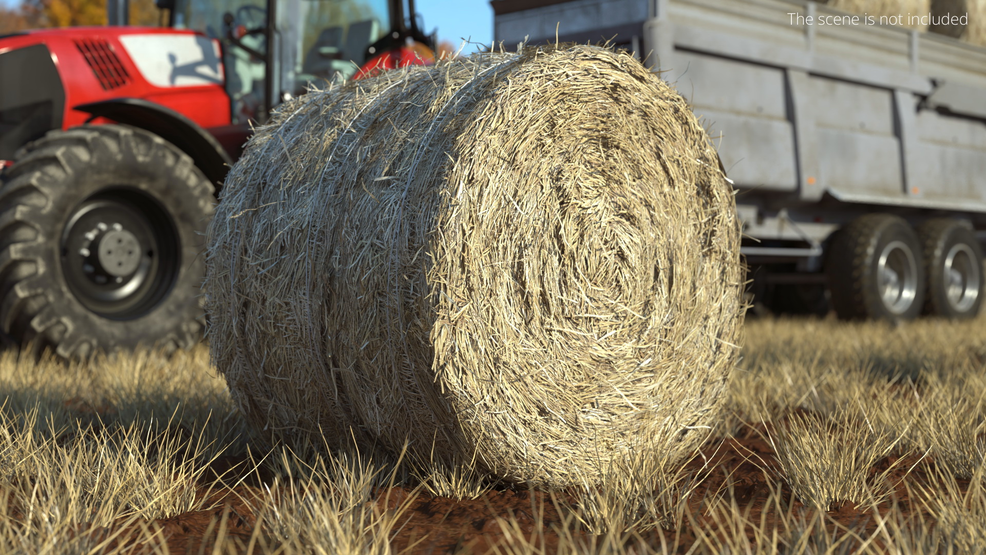 Cylindrical Hay Bale Roll Golden Brown, view 4