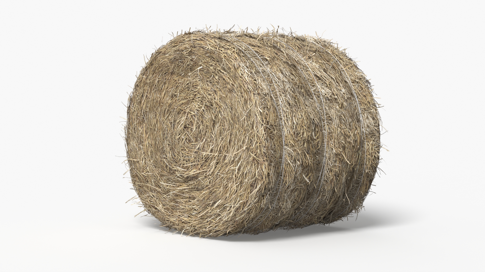 Cylindrical Hay Bale Roll Golden Brown, view 3