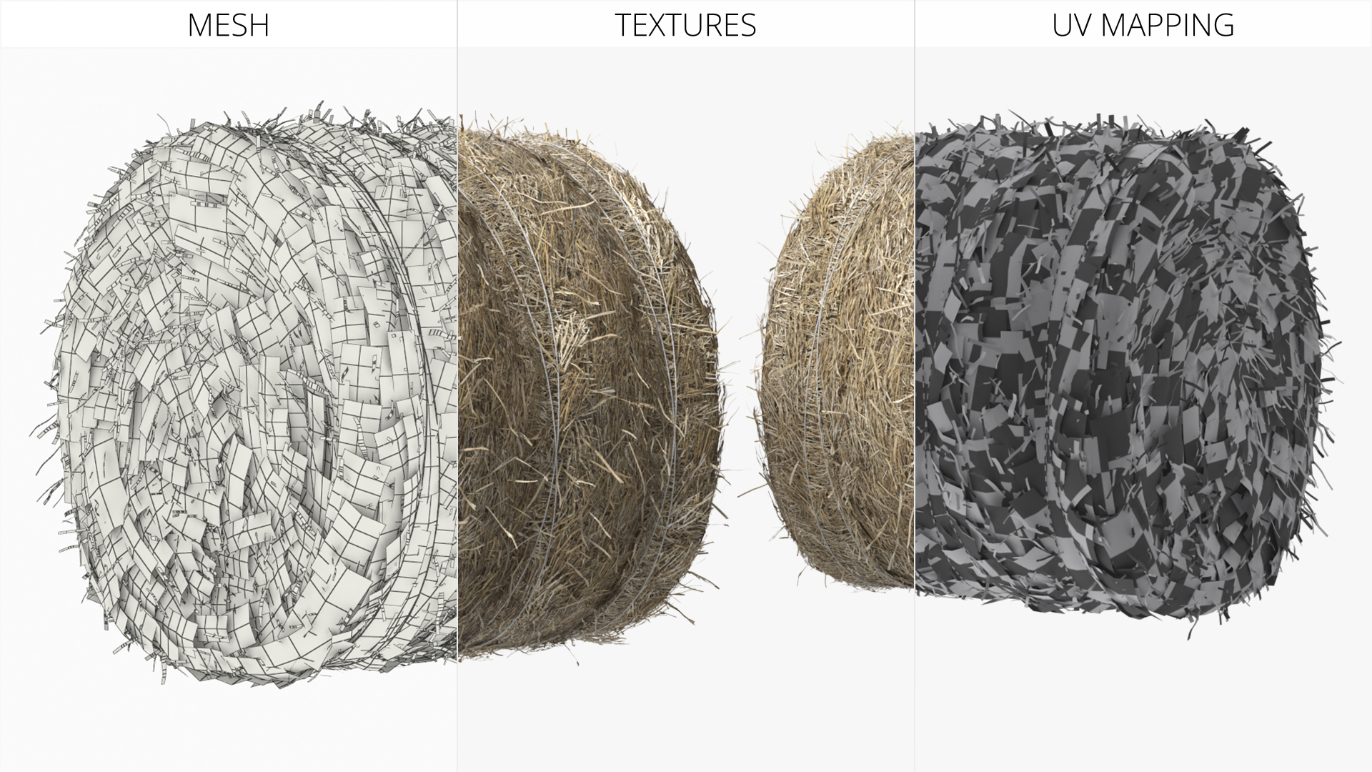 Cylindrical Hay Bale Roll Golden Brown, view 9