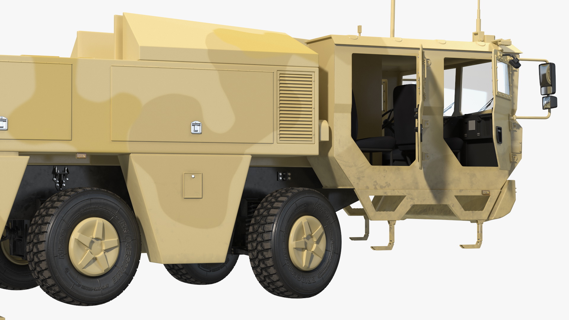 3D Atomic Missile on Road Mobile Vehicle Rigged for Maya model