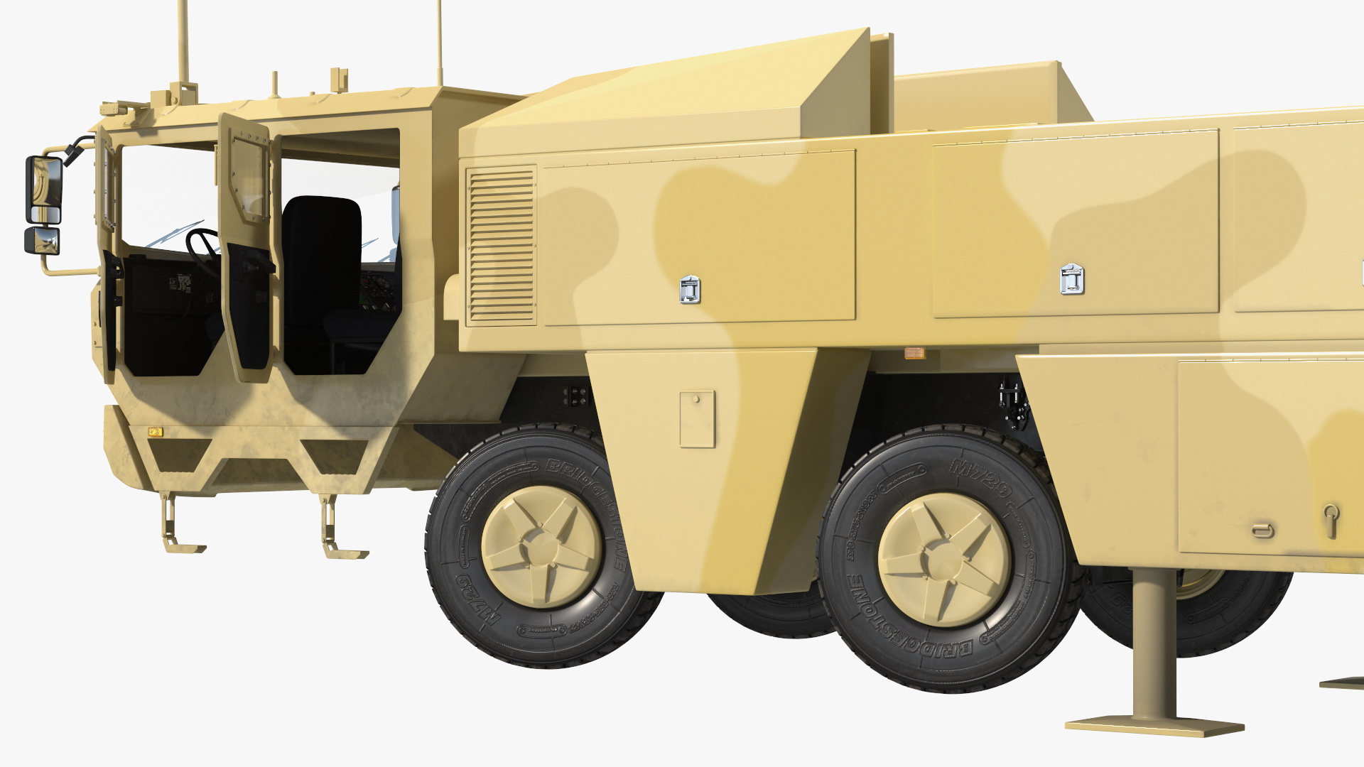 3D Atomic Missile on Road Mobile Vehicle Rigged for Maya model