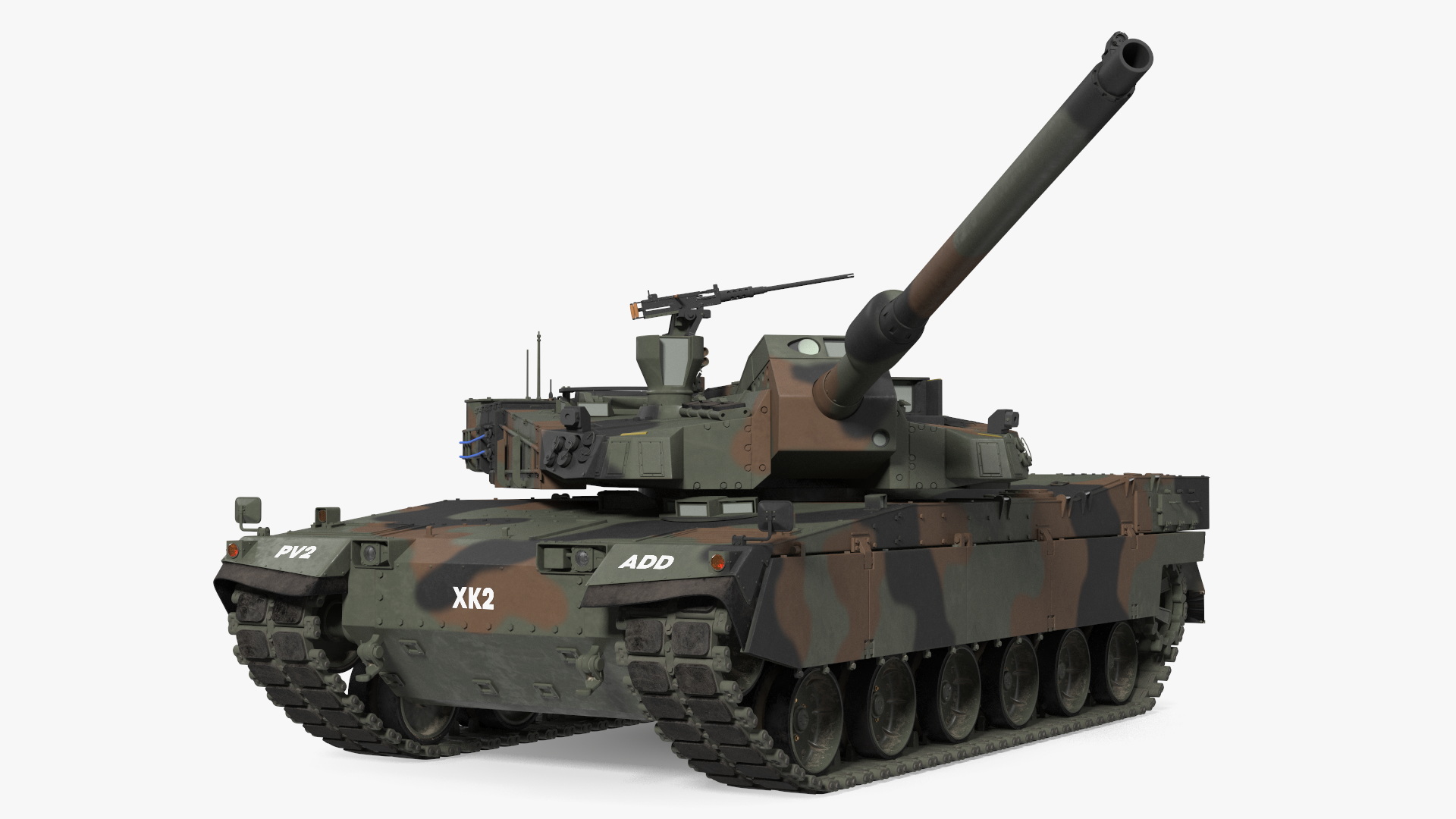3D Korean K2 Tank Camouflage Color Rigged model