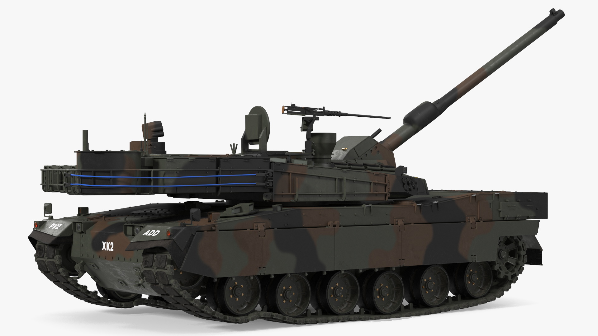 3D Korean K2 Tank Camouflage Color Rigged model