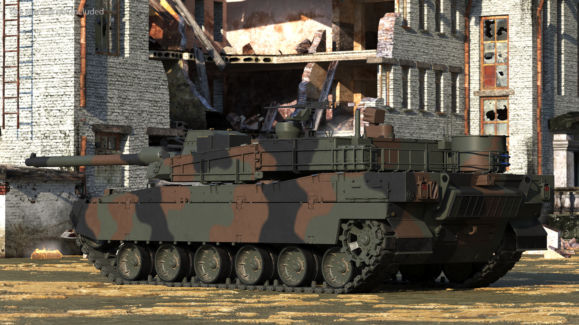 3D Korean K2 Tank Camouflage Color Rigged model